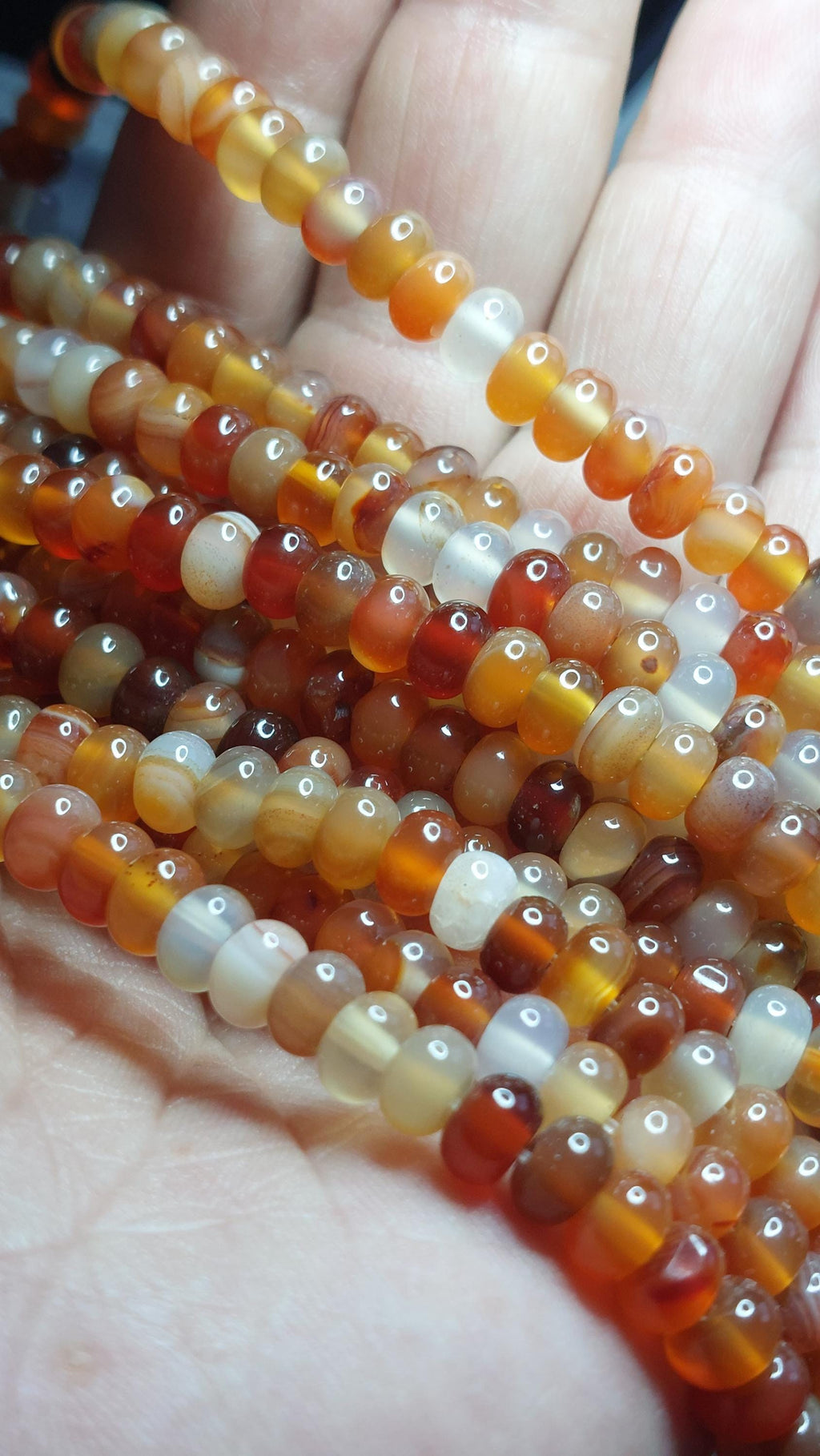 carnelian beads Rondelle 6x4mm
