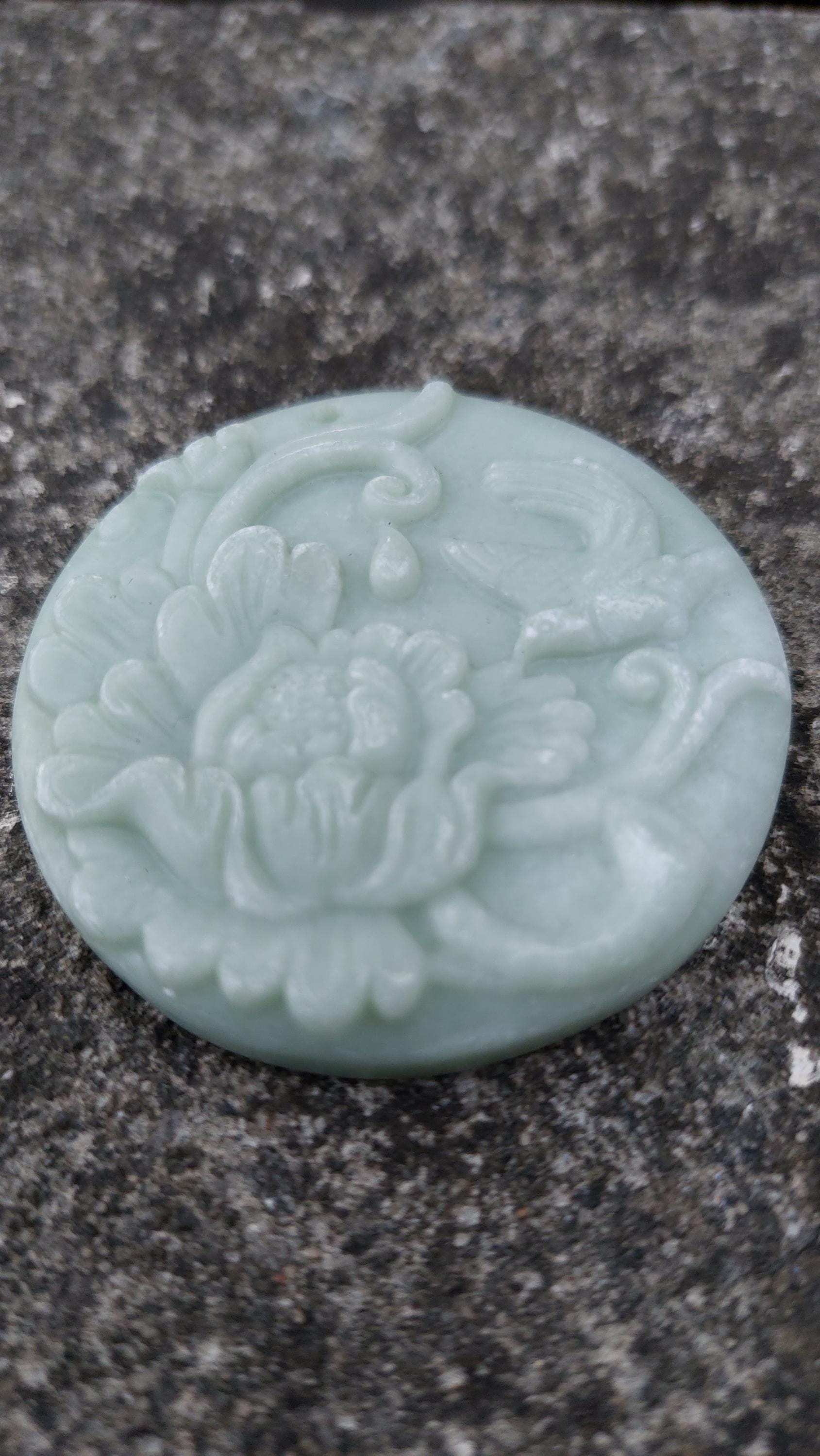 Calcite Carved Flower Pendant