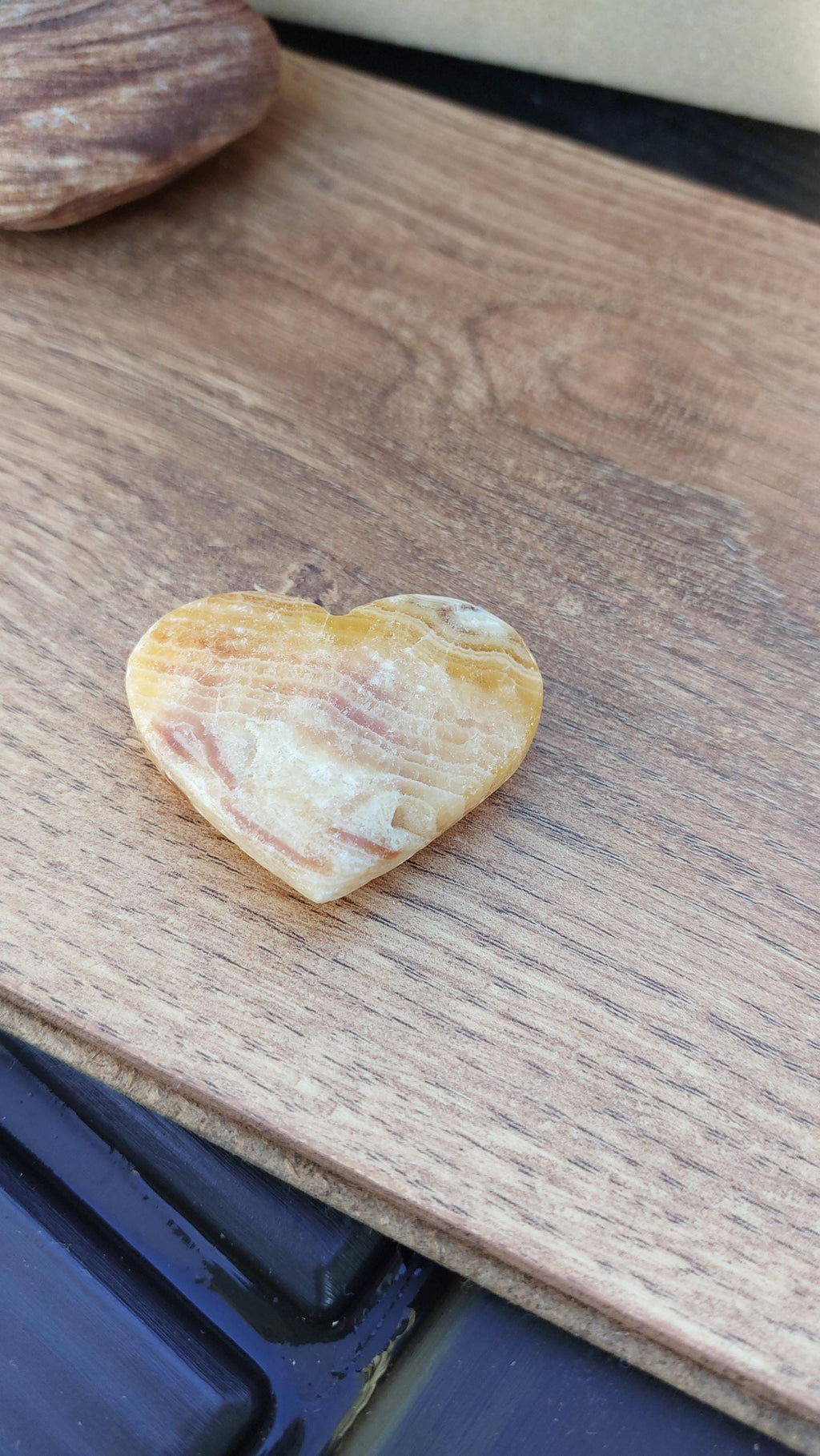 natural calcite carved hearts