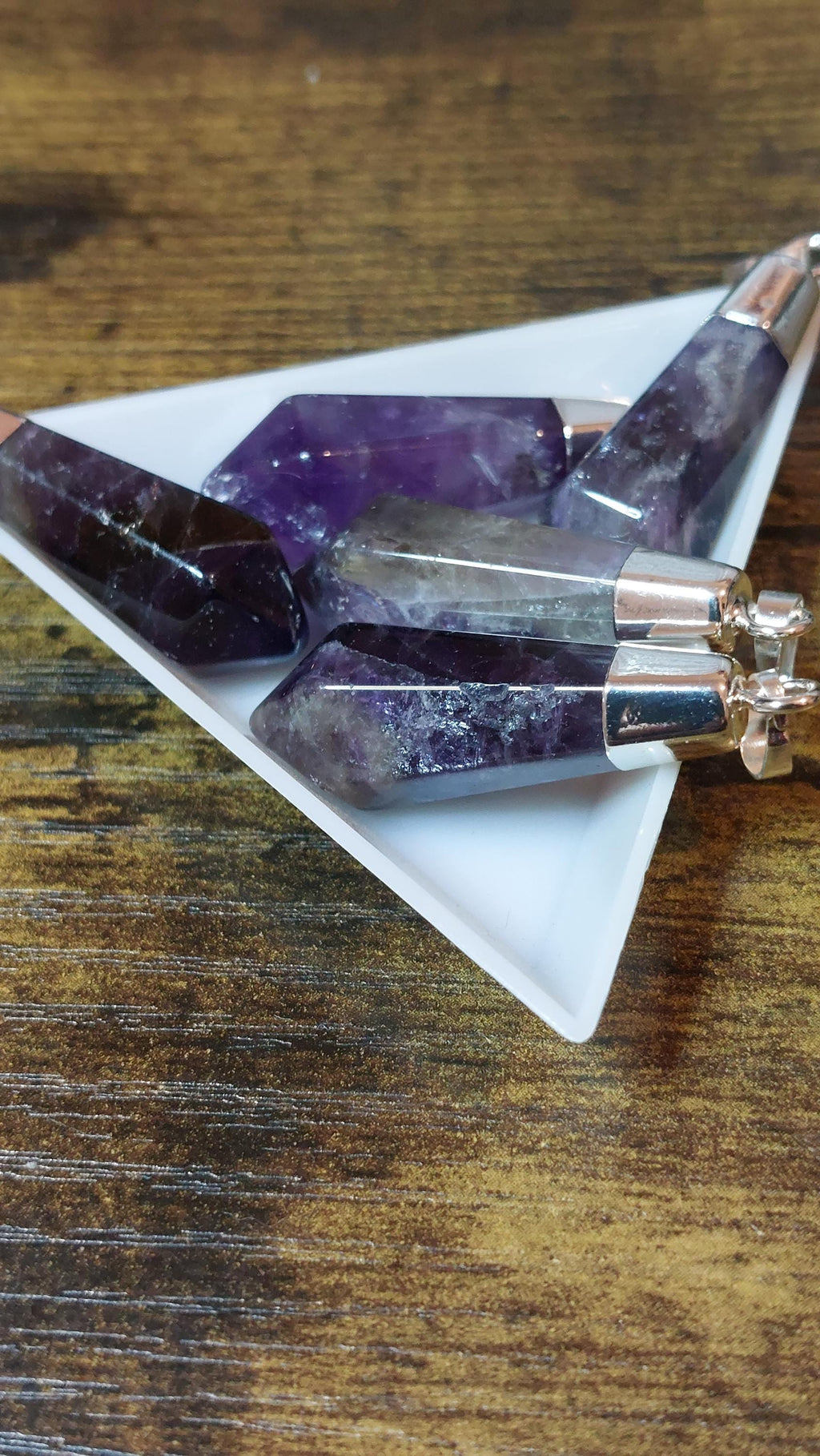 Natural Amethyst Bullet Pendant 40mm