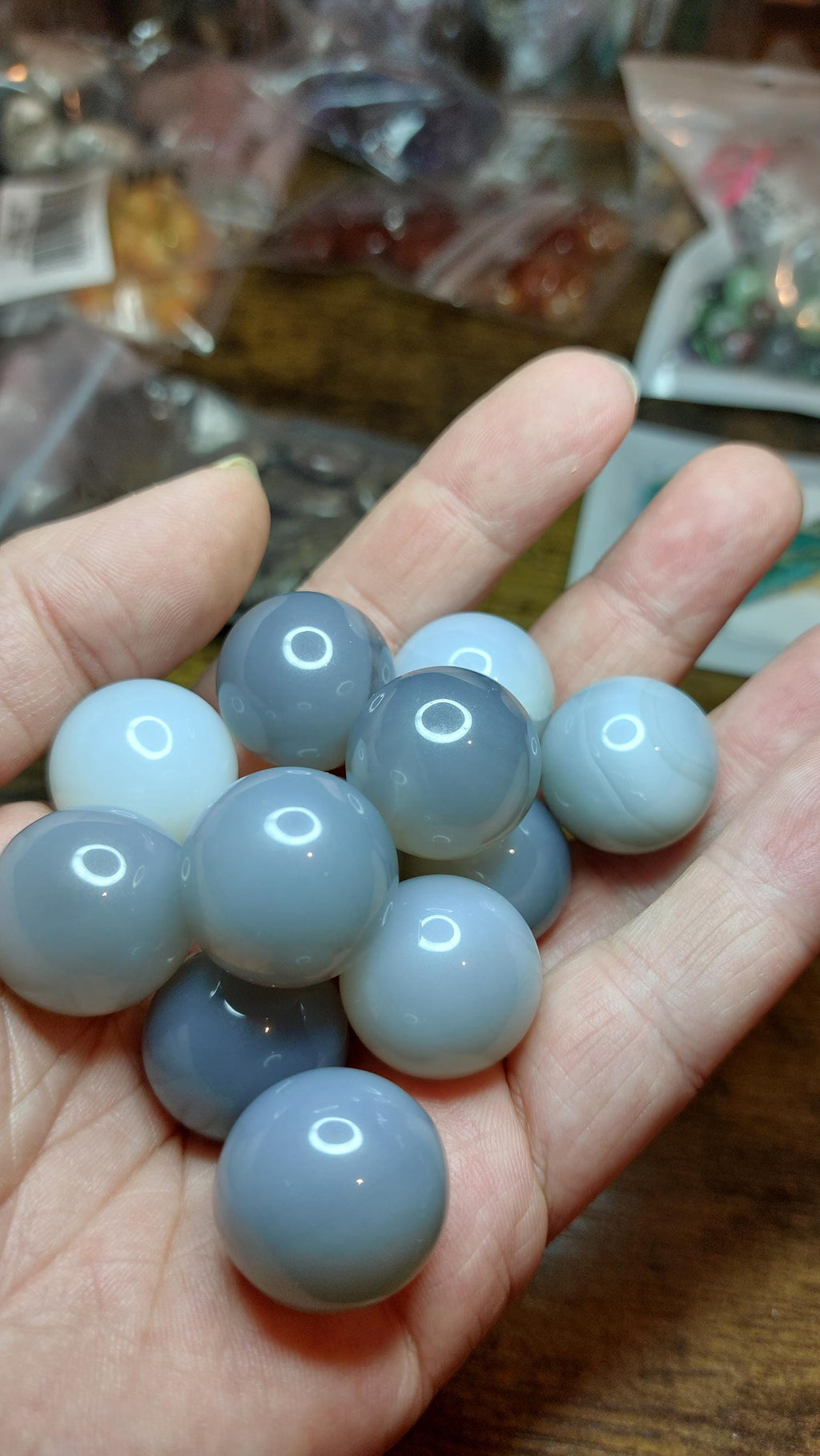 natural Grey Agate Spheres 20mm
