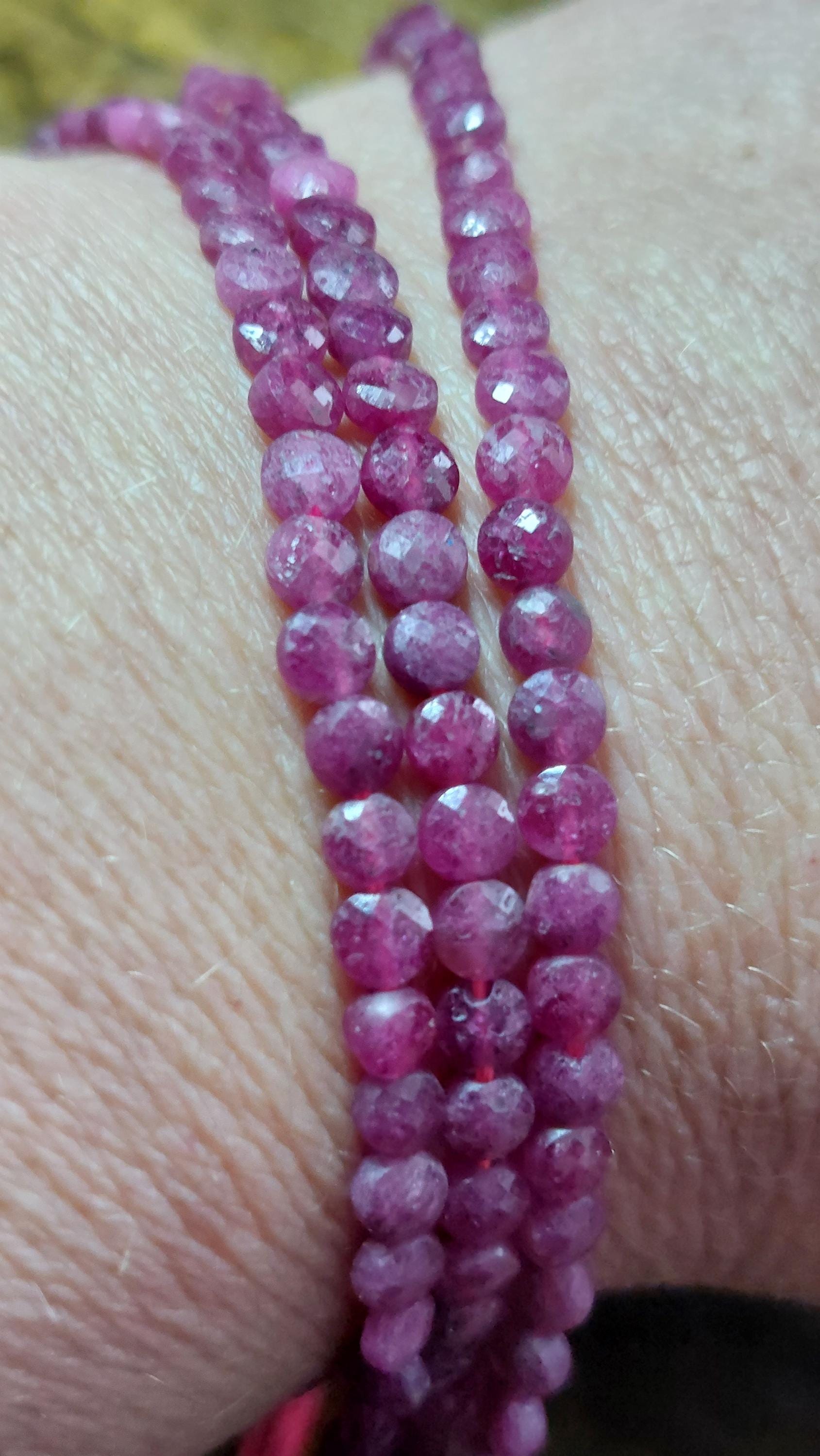 Natural Ruby / Red Corundum Faceted Beads 4x2.5mm