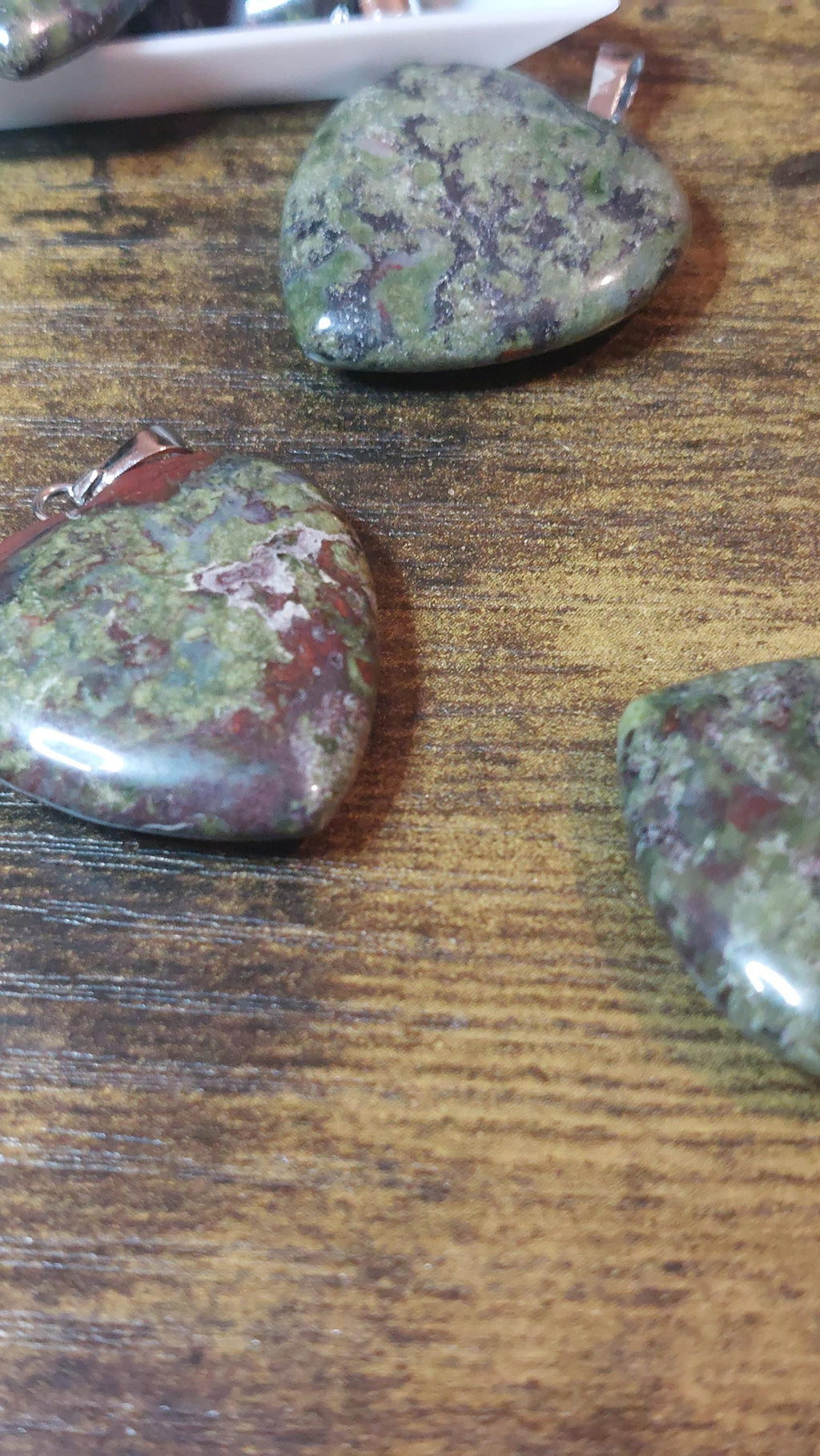 Natural Dragon Blood Jasper Heart Pendant 27x25mm