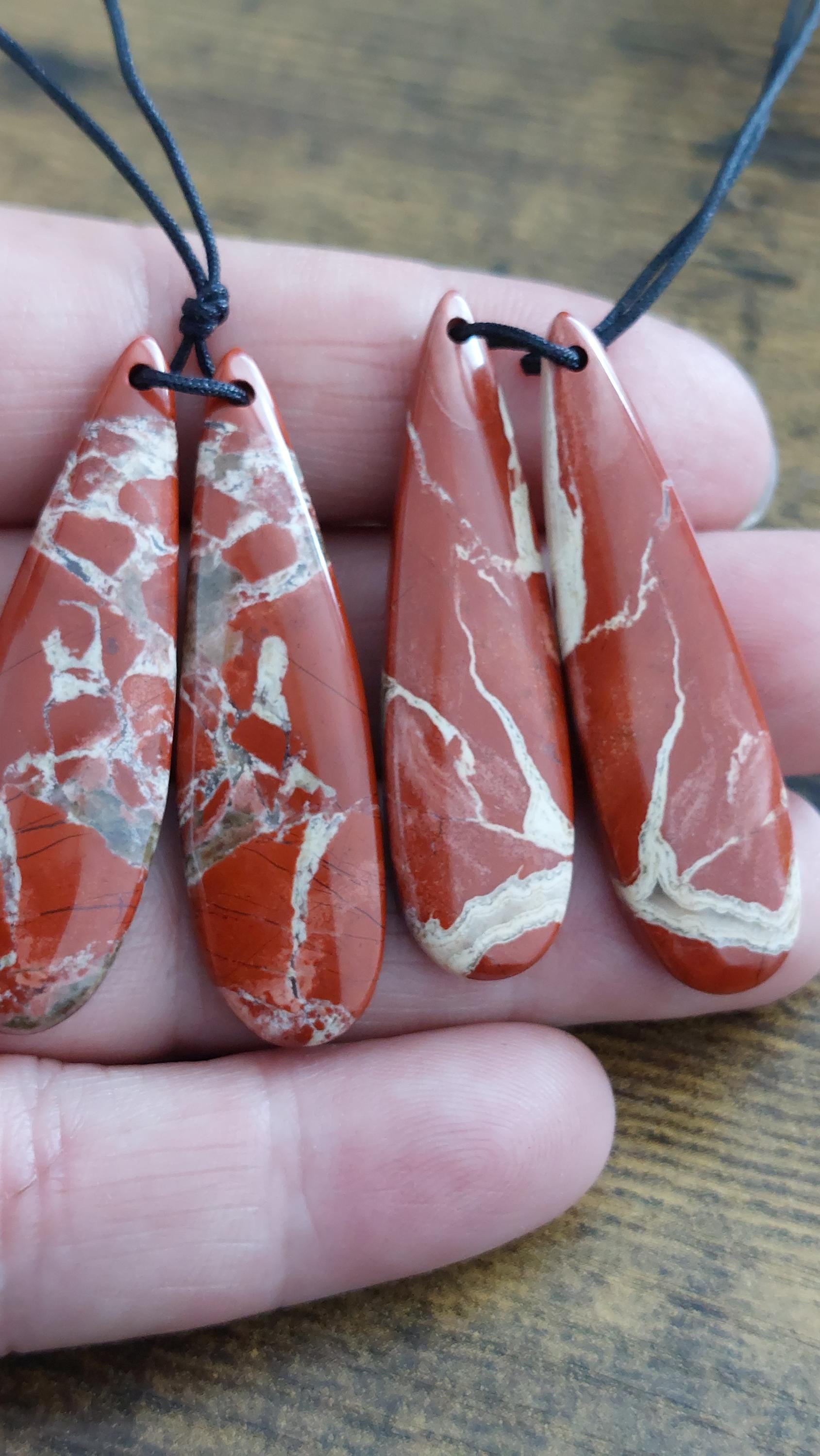 natural red rainbow jasper pendants