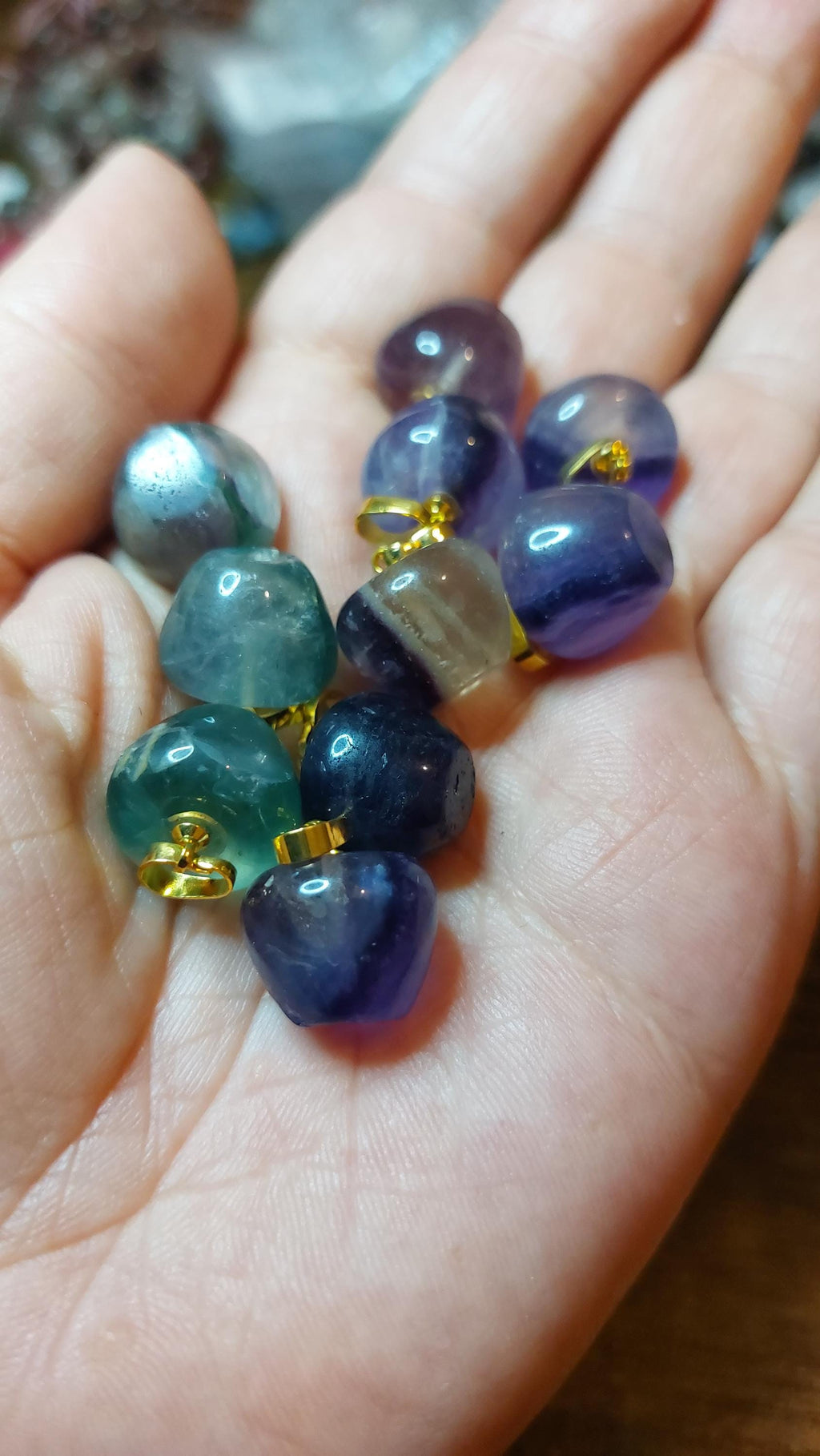 Natural Fluorite Apple Charm