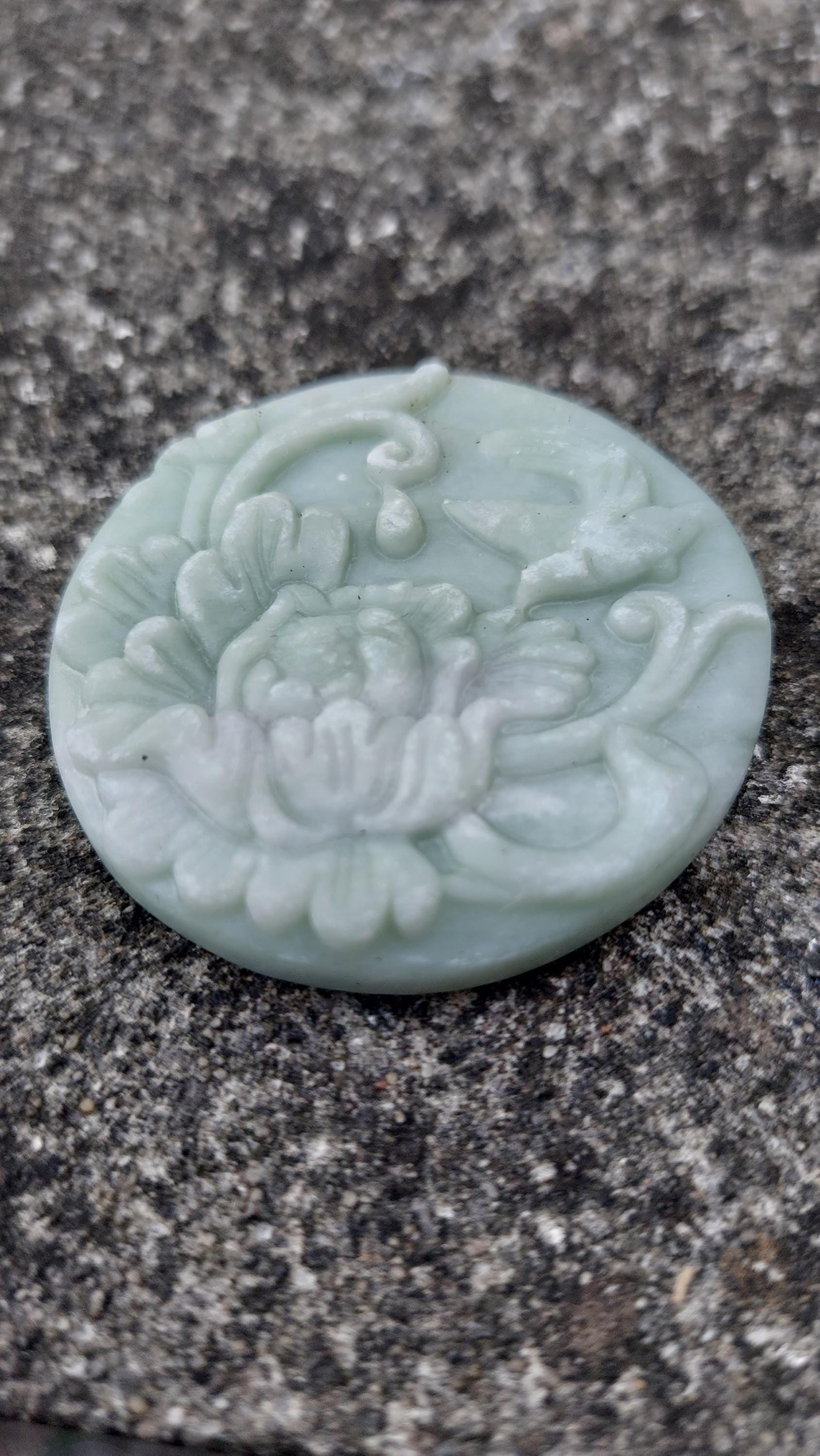 Calcite Carved Flower Pendant