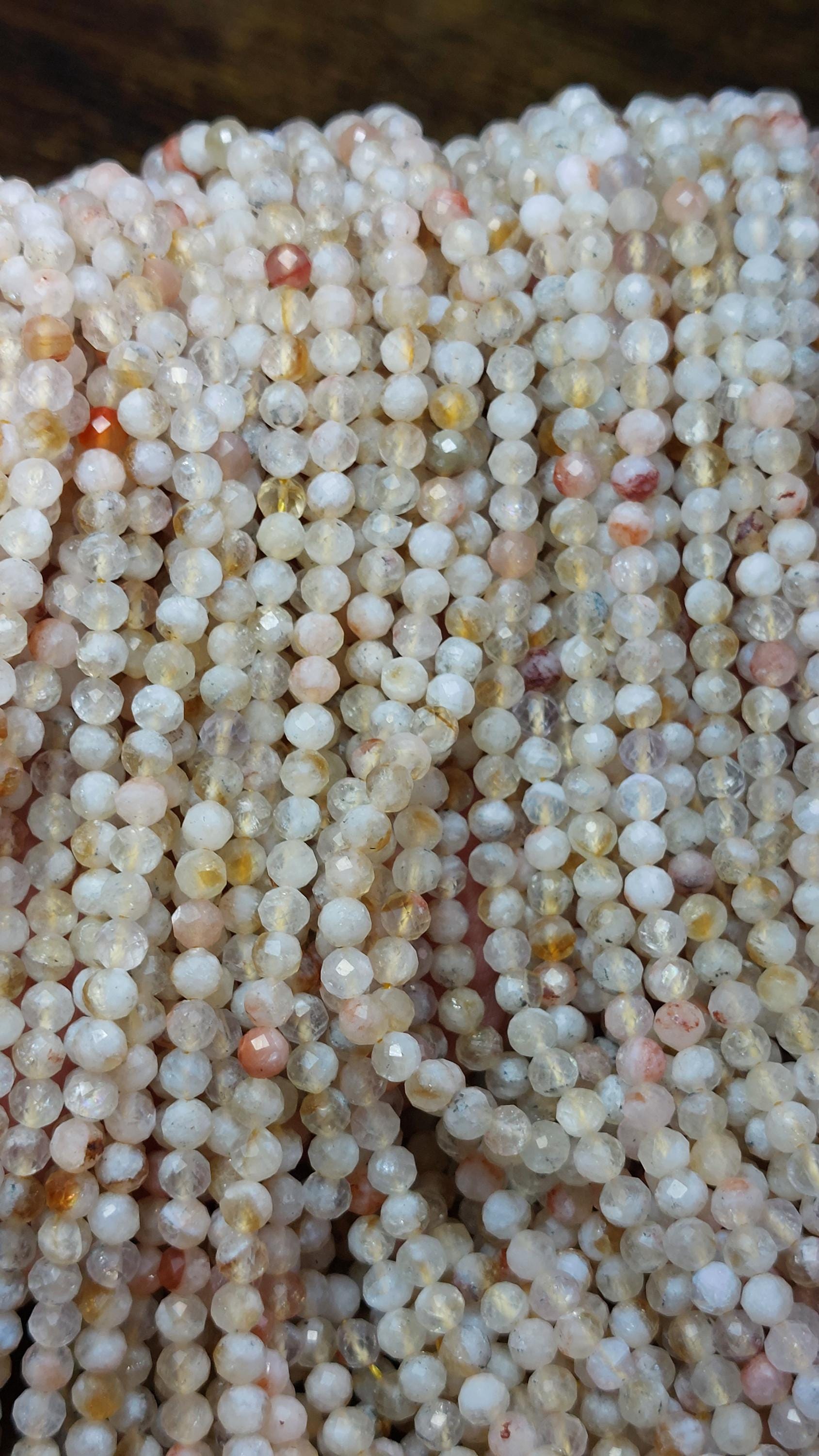 Natural Yellow Quartz Faceted Beads 4mm