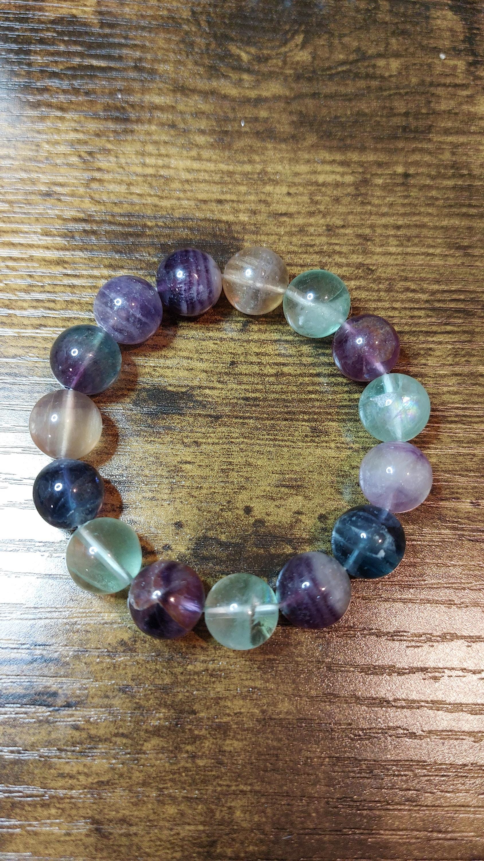 Multicolor Fluorite Bead Bracelet (8mm or 12mm)