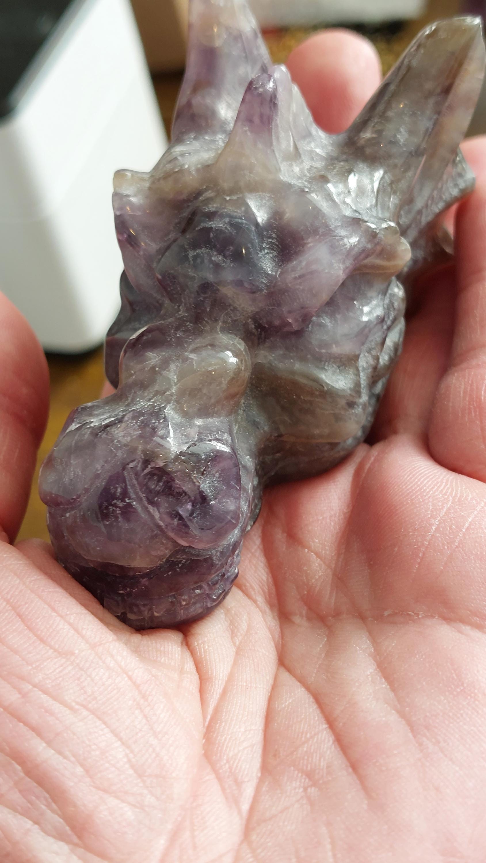 natural amethyst carved dragon