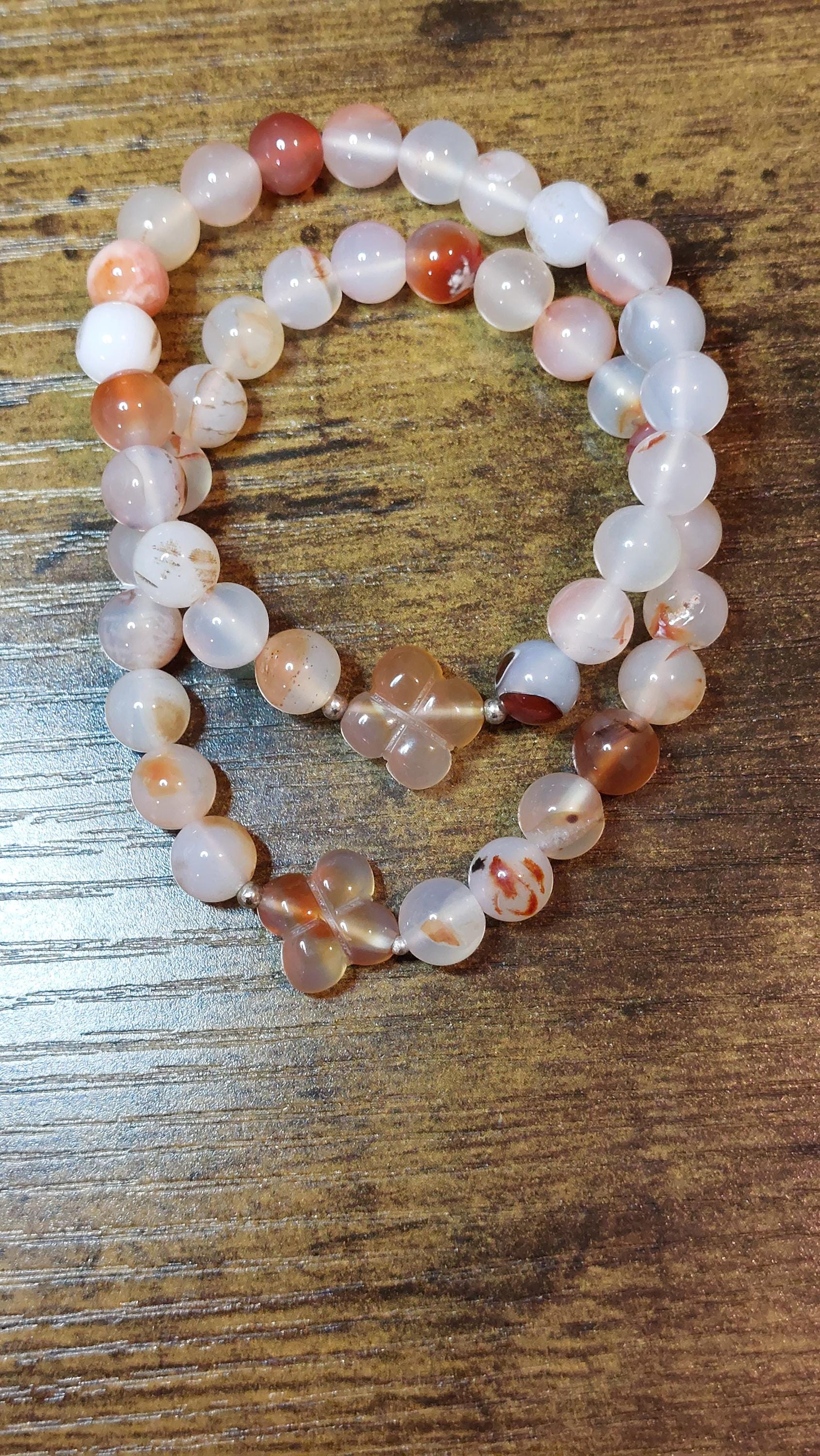 natural agate beaded bracelets