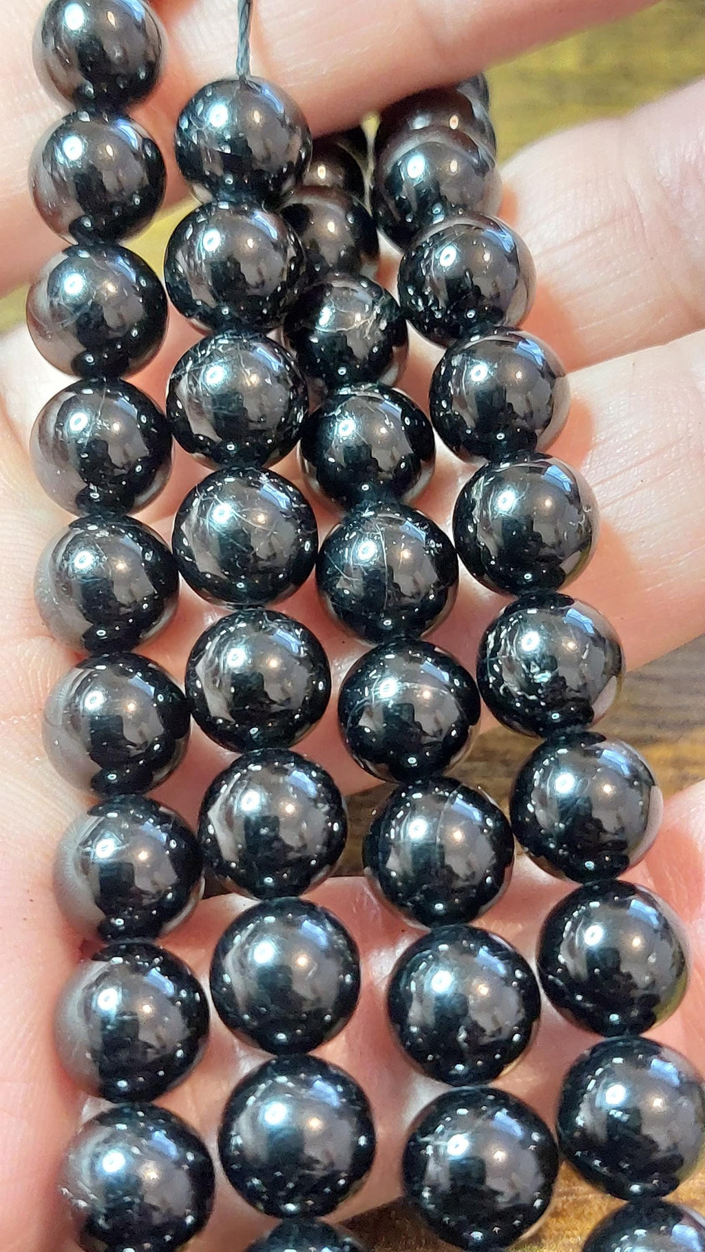 Black Tourmaline Beads 8mm