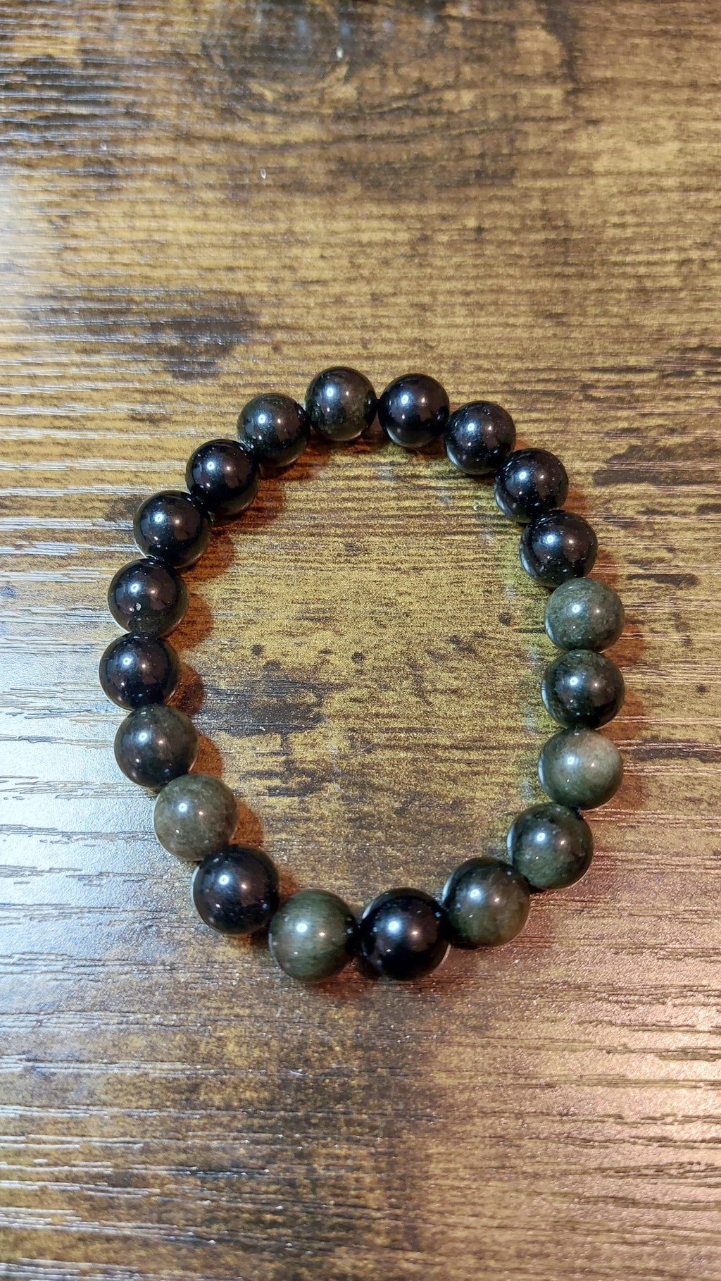 Golden sheen obsidian bracelet