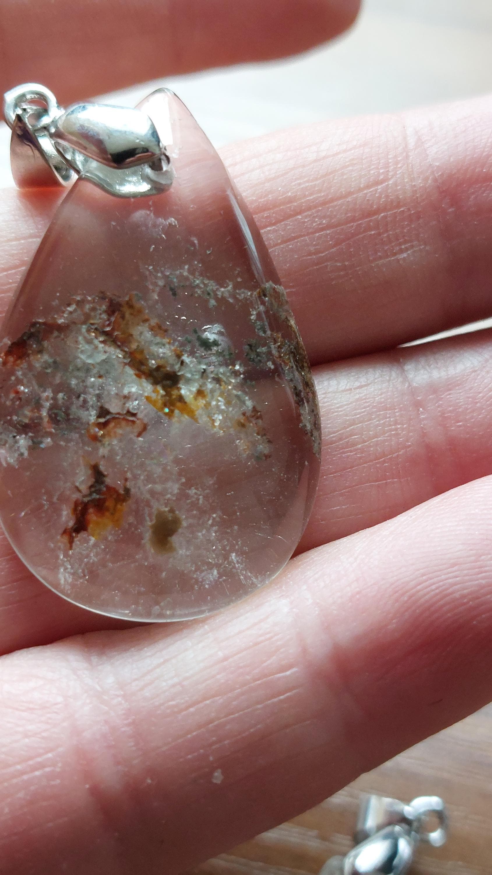 Natural Lodolite Quartz Pendants