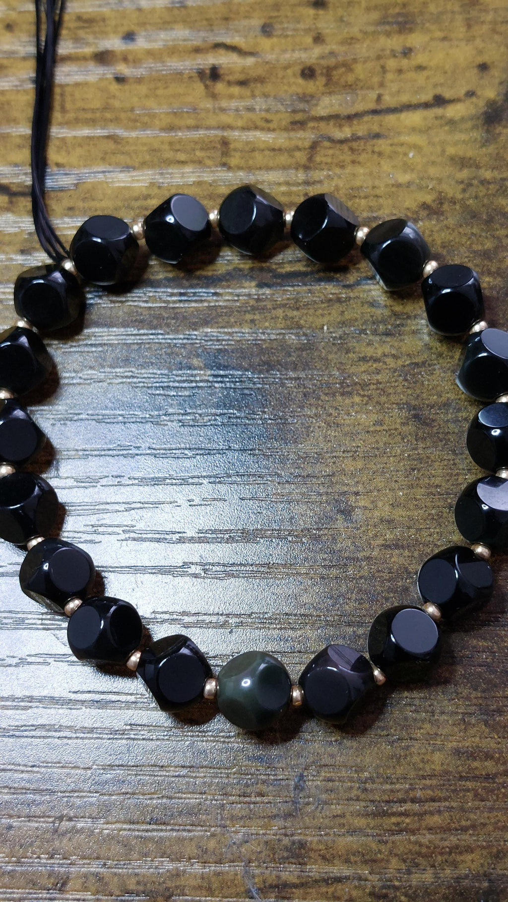 Natural obsidian bracelet