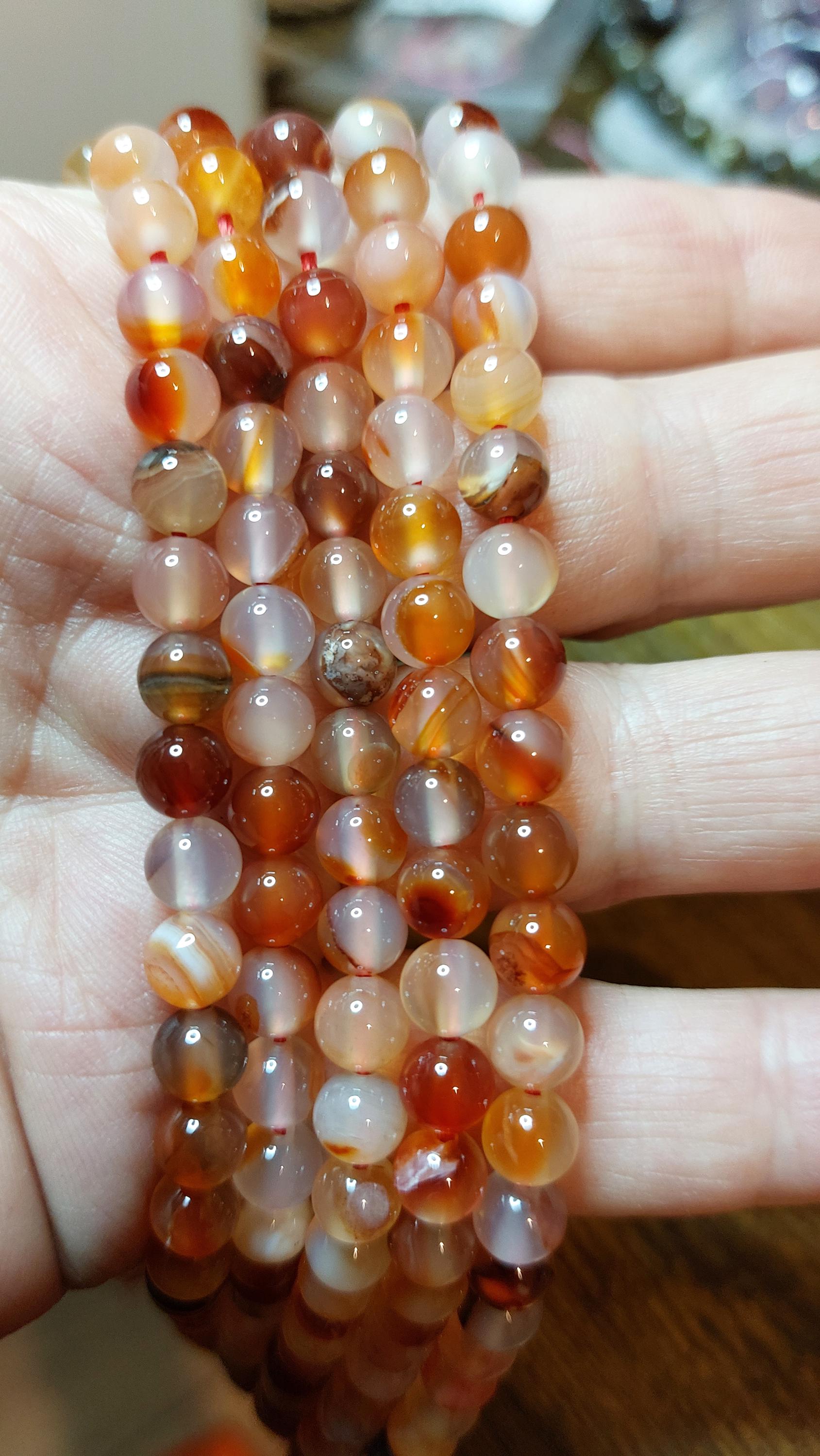 natural Sardonyx 6mm besds