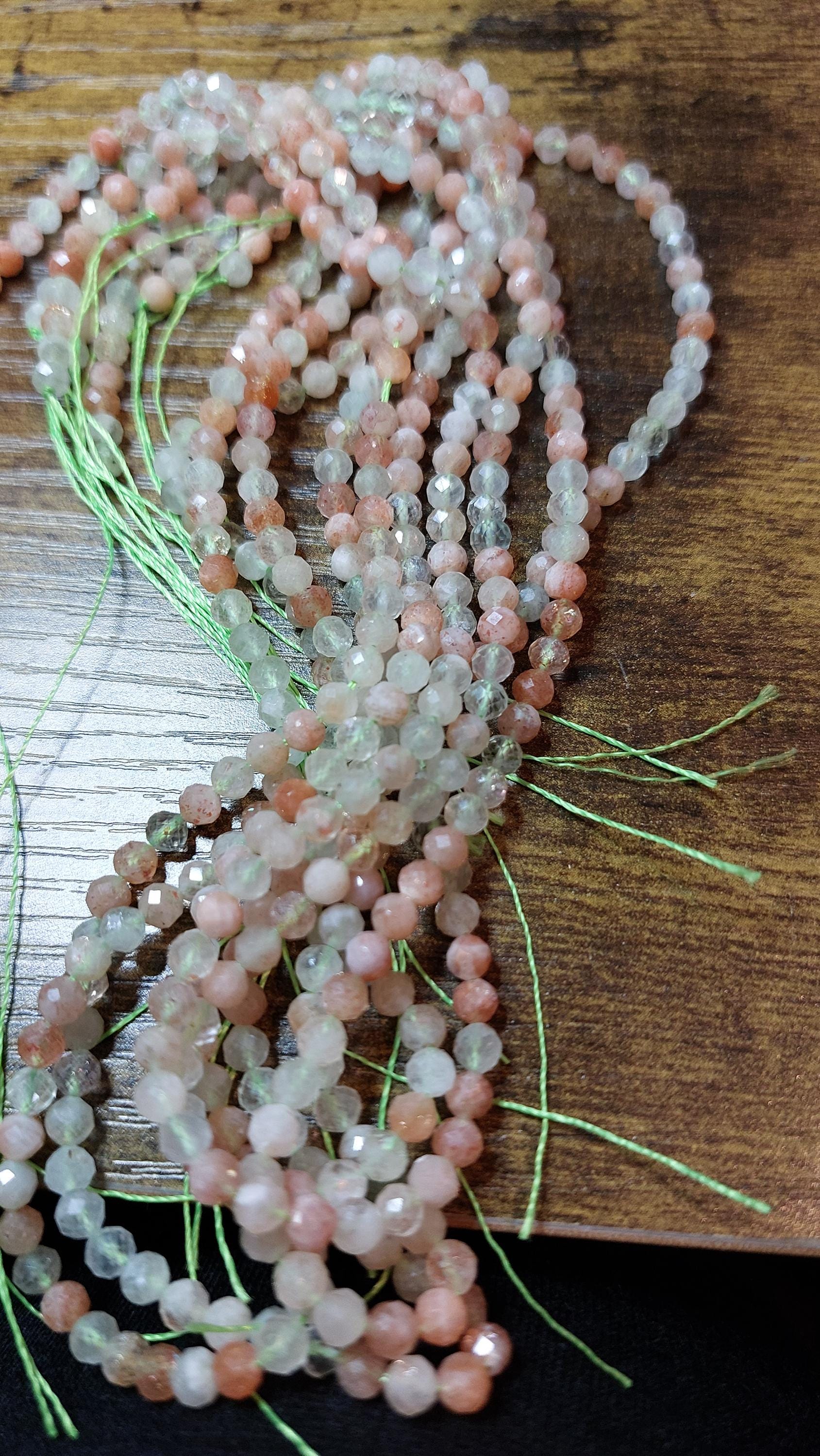 natural Arusha Sunstone Faceted Beads 4mm