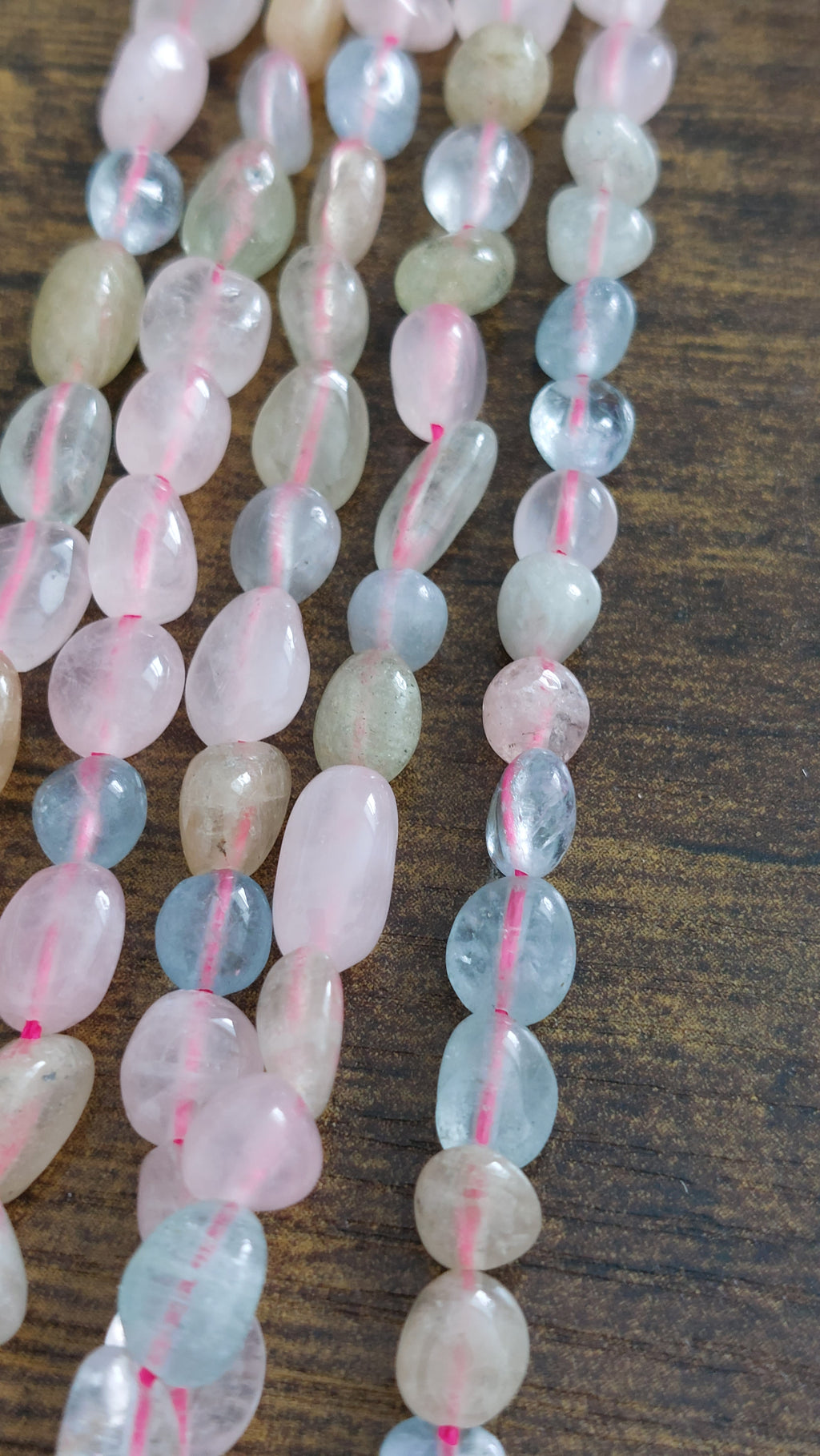 Morganite tumbled beads