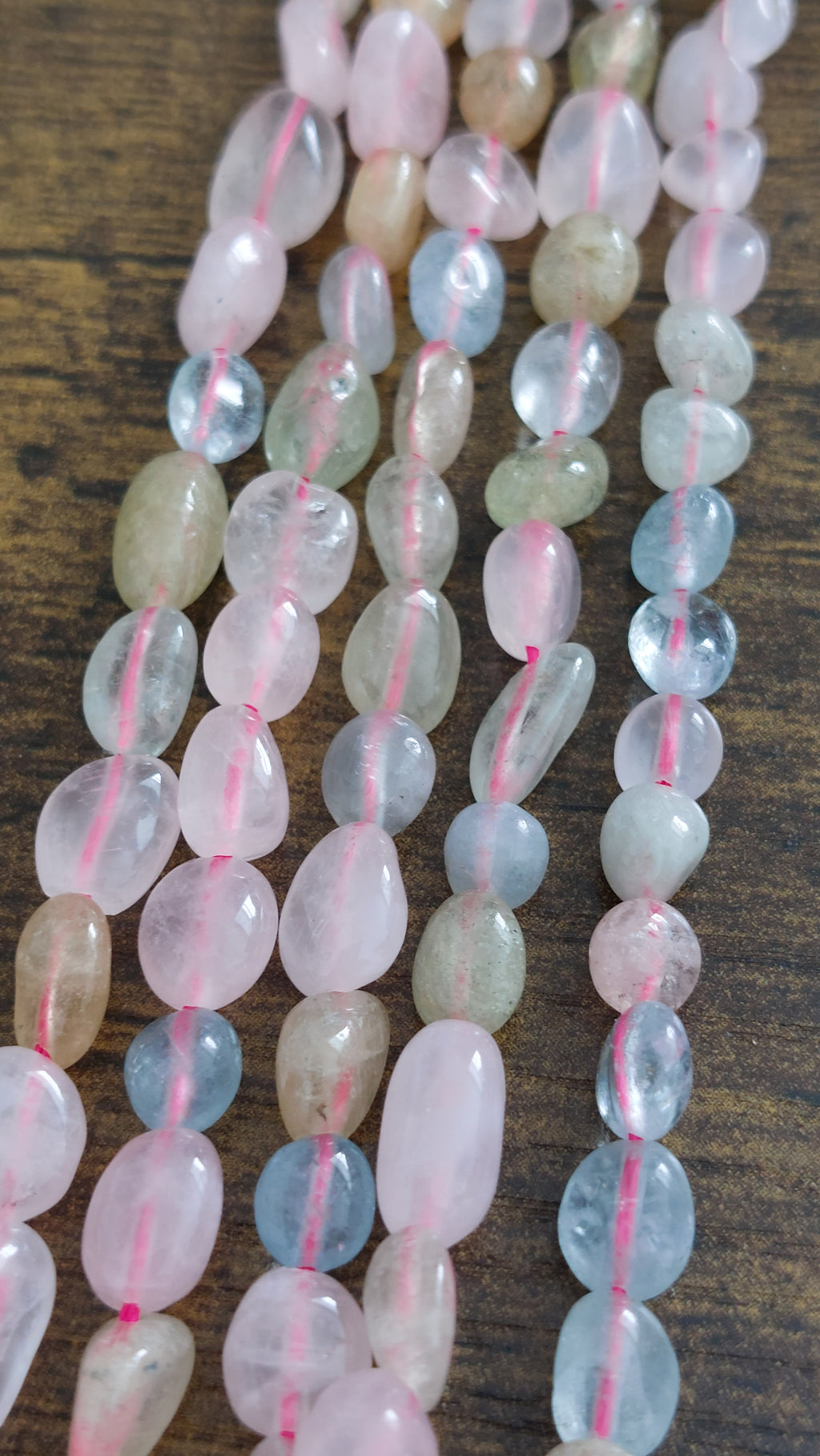 Morganite tumbled beads