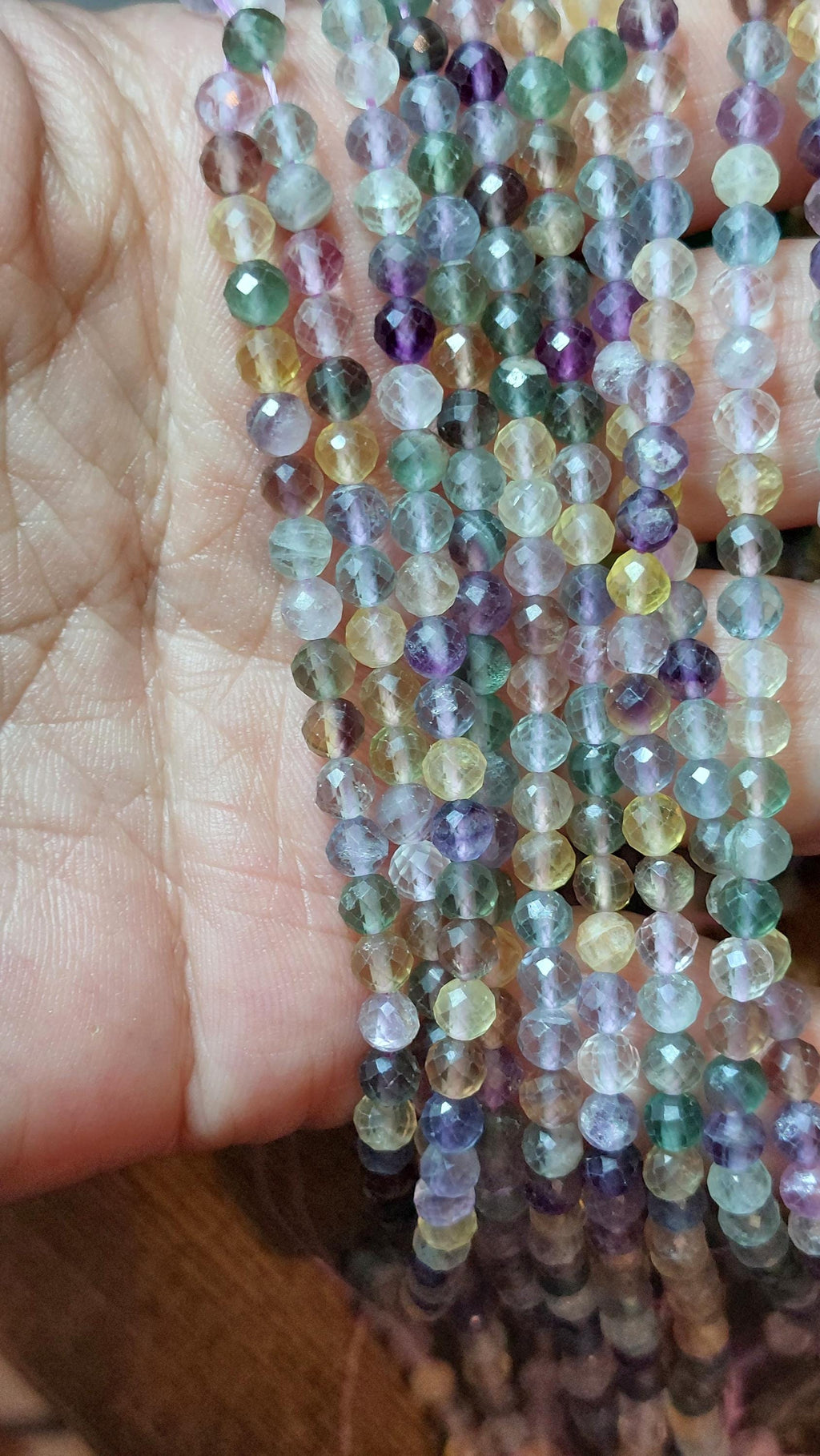 Natural Colorful fluorite beads Faceted
