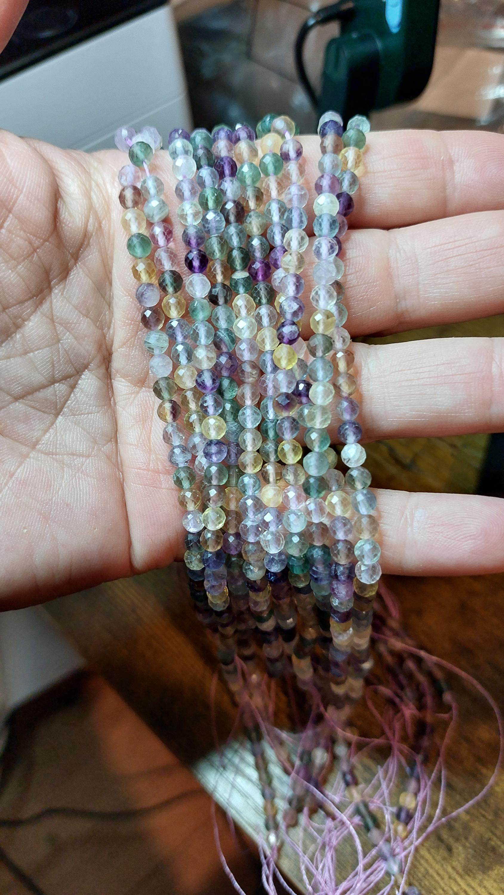Natural Colorful fluorite beads Faceted