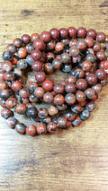 natural brecciate jasper/poppy jasper beads 8mm bracelet