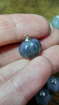 Natural Grey Agate Pumpkin Charm with Brass Bail 14mm