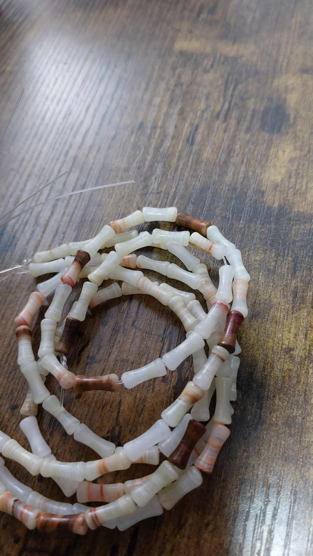 Natural Afghan Jade Bamboo Beads 12x5mm