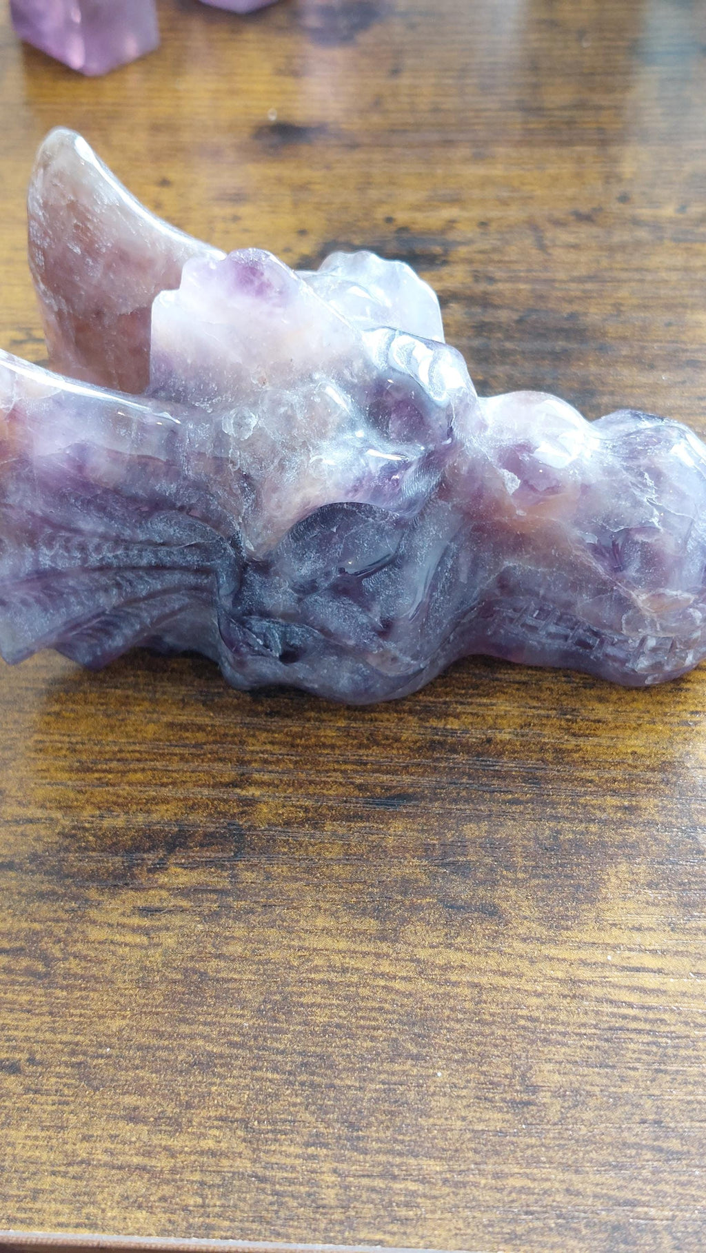 natural amethyst carved dragon
