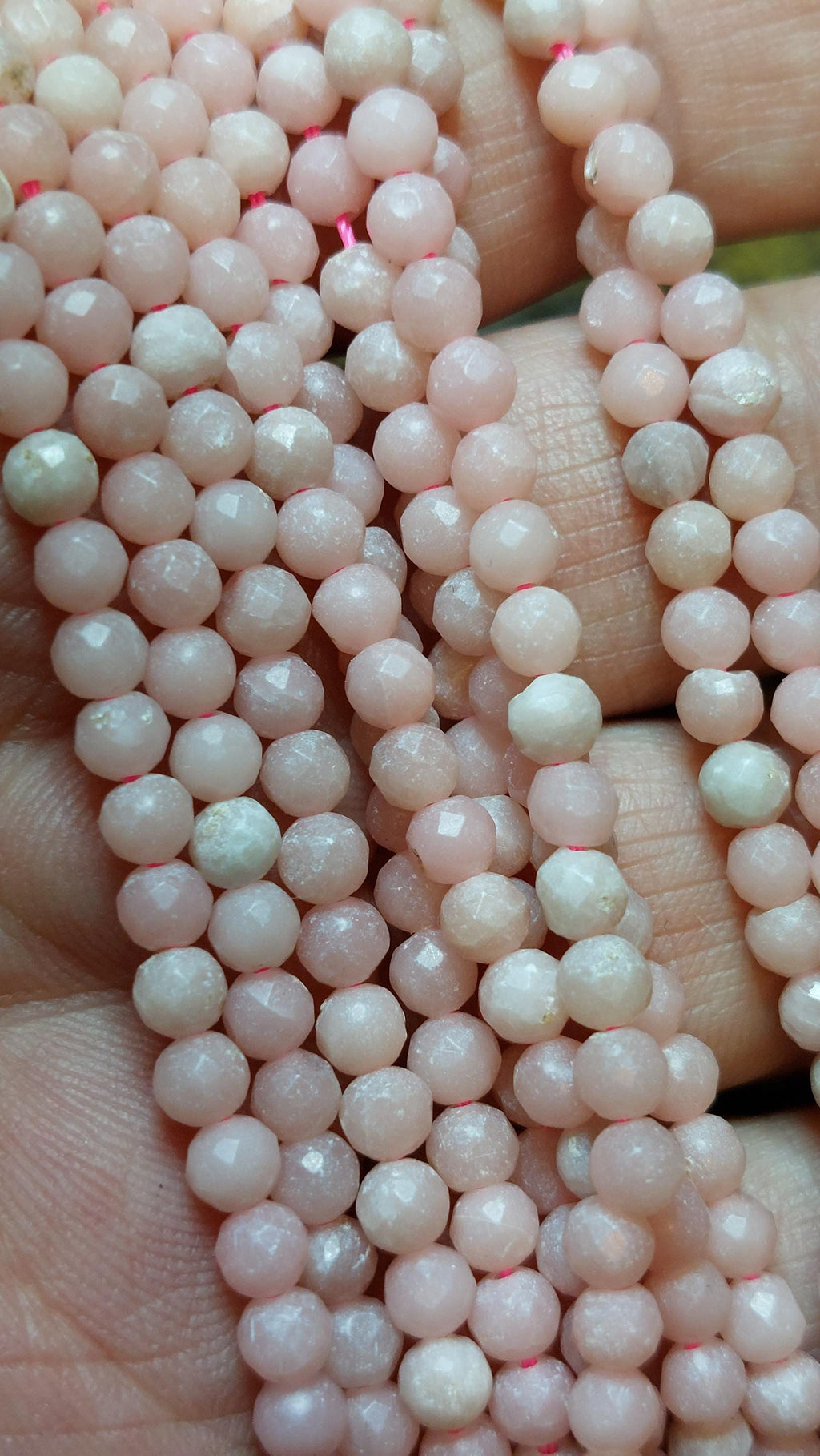 pink opal 4mm Faceted beads
