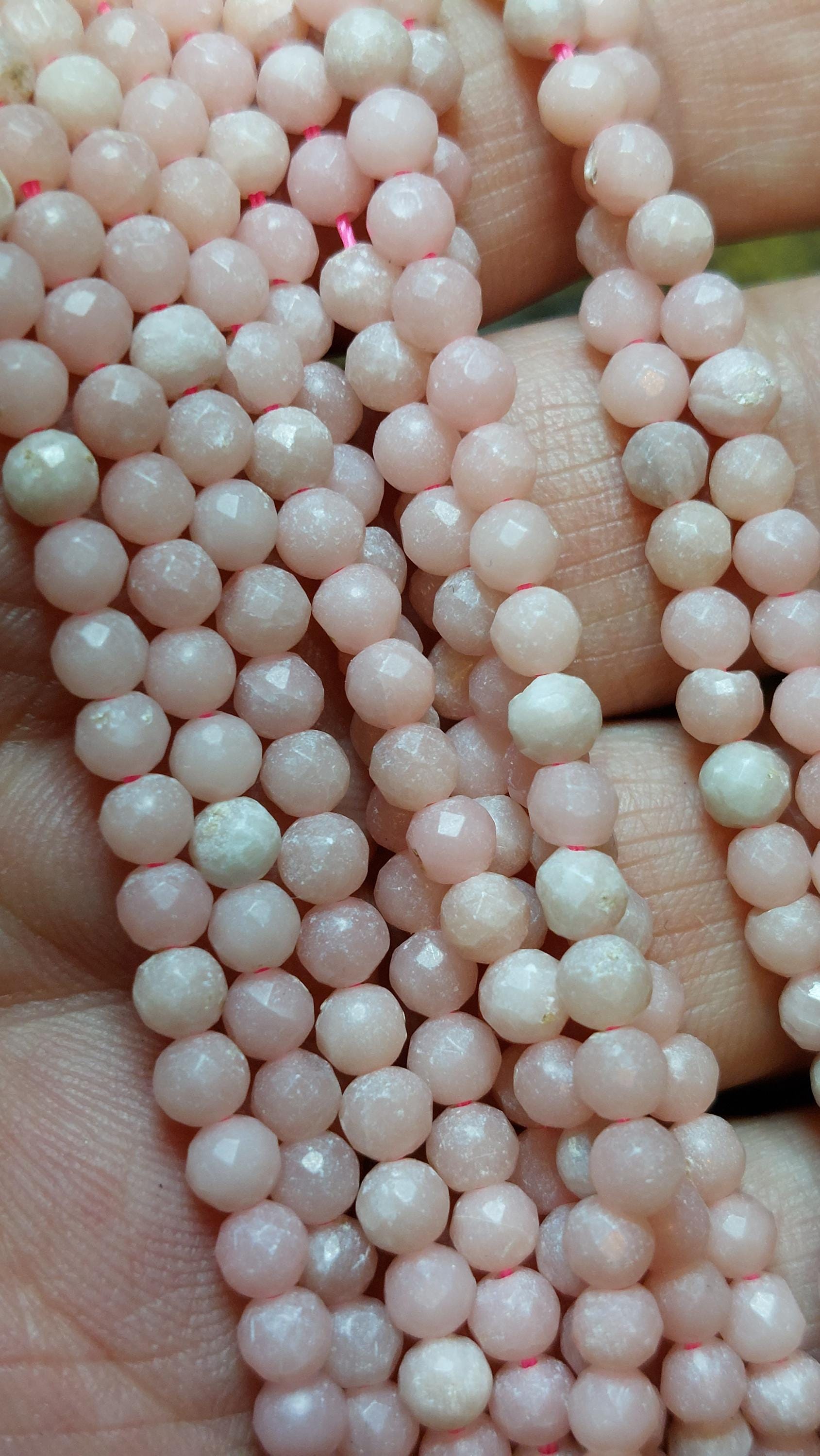 pink opal 4mm Faceted beads