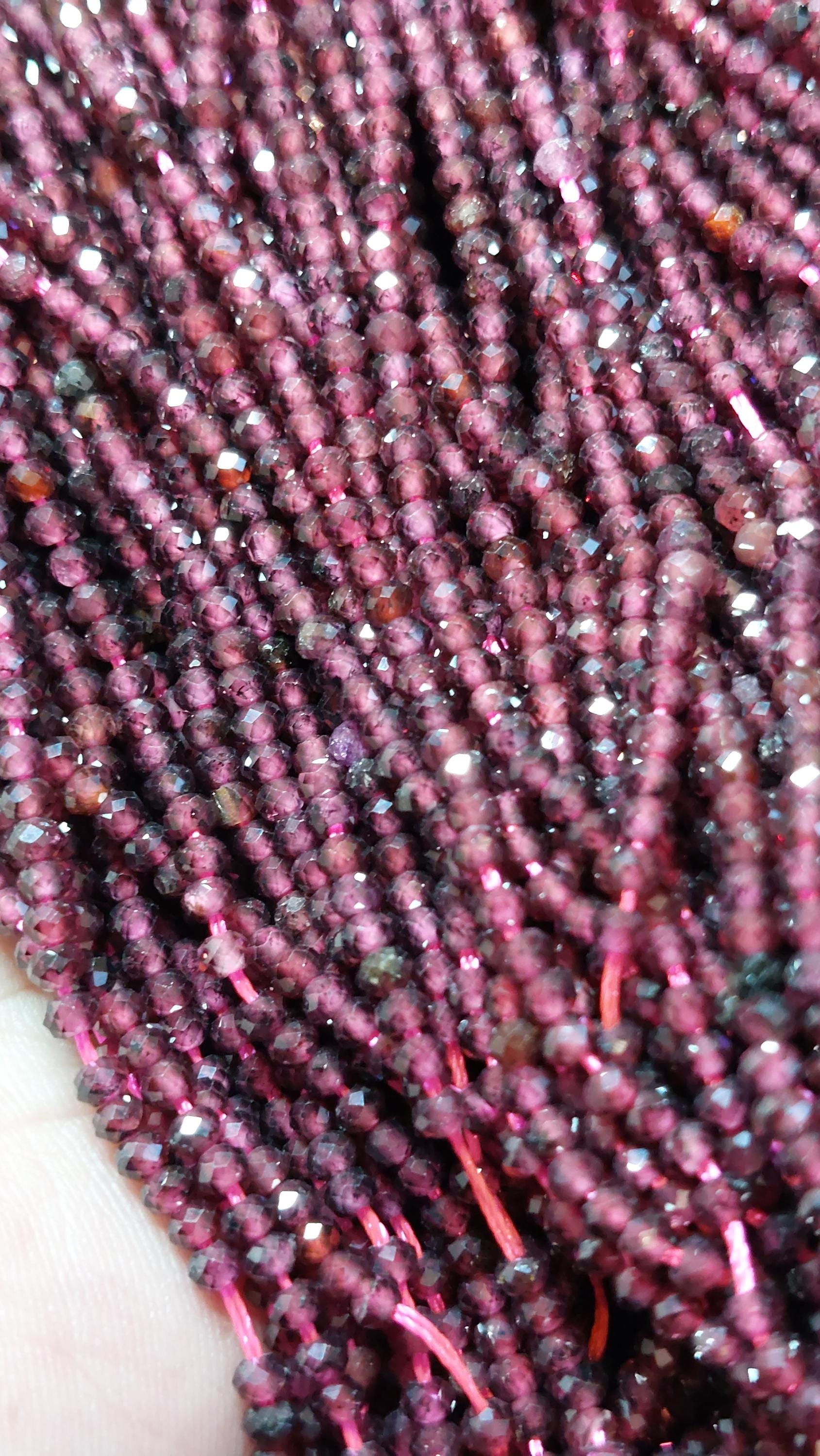 Natural Garnet Rondelle Beads 3x2mm