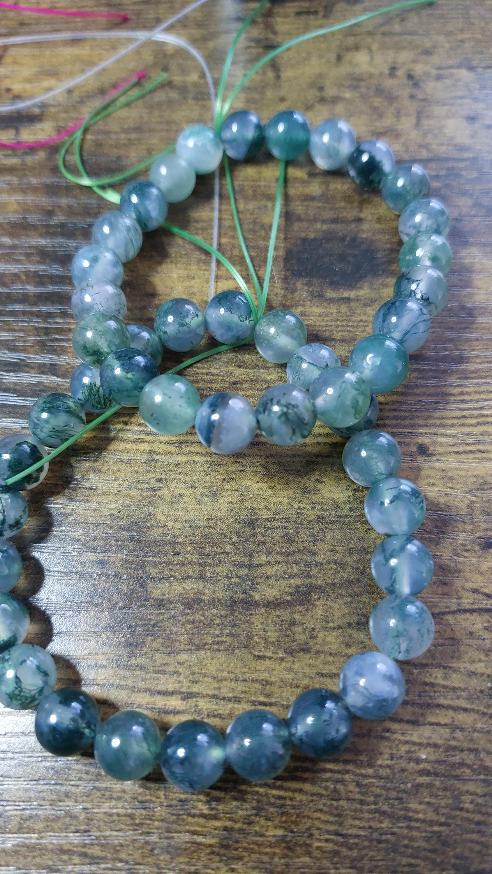 Grade A Moss Agate Bracelet 8mm