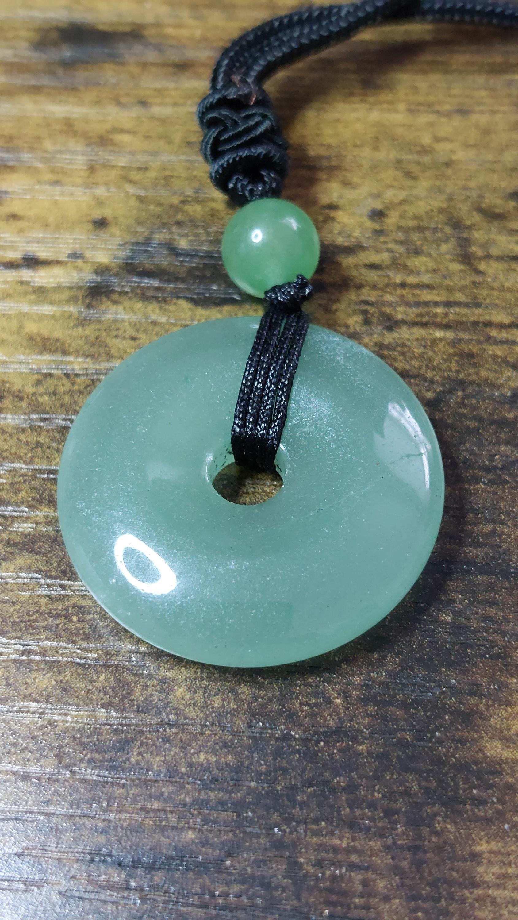 Natural Gemstone Donut Pendant Necklace
