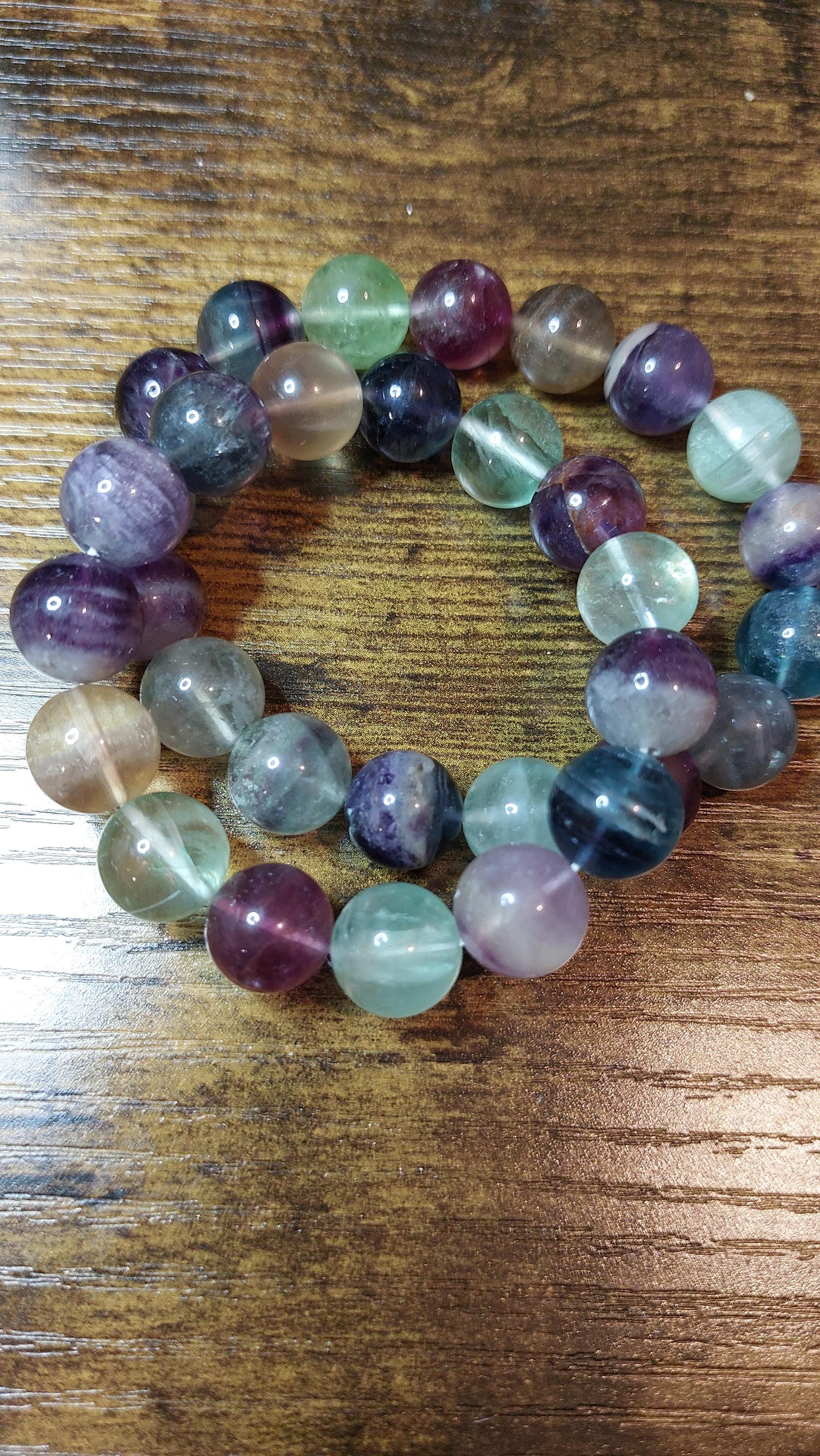 Multicolor Fluorite Bead Bracelet (8mm or 12mm)