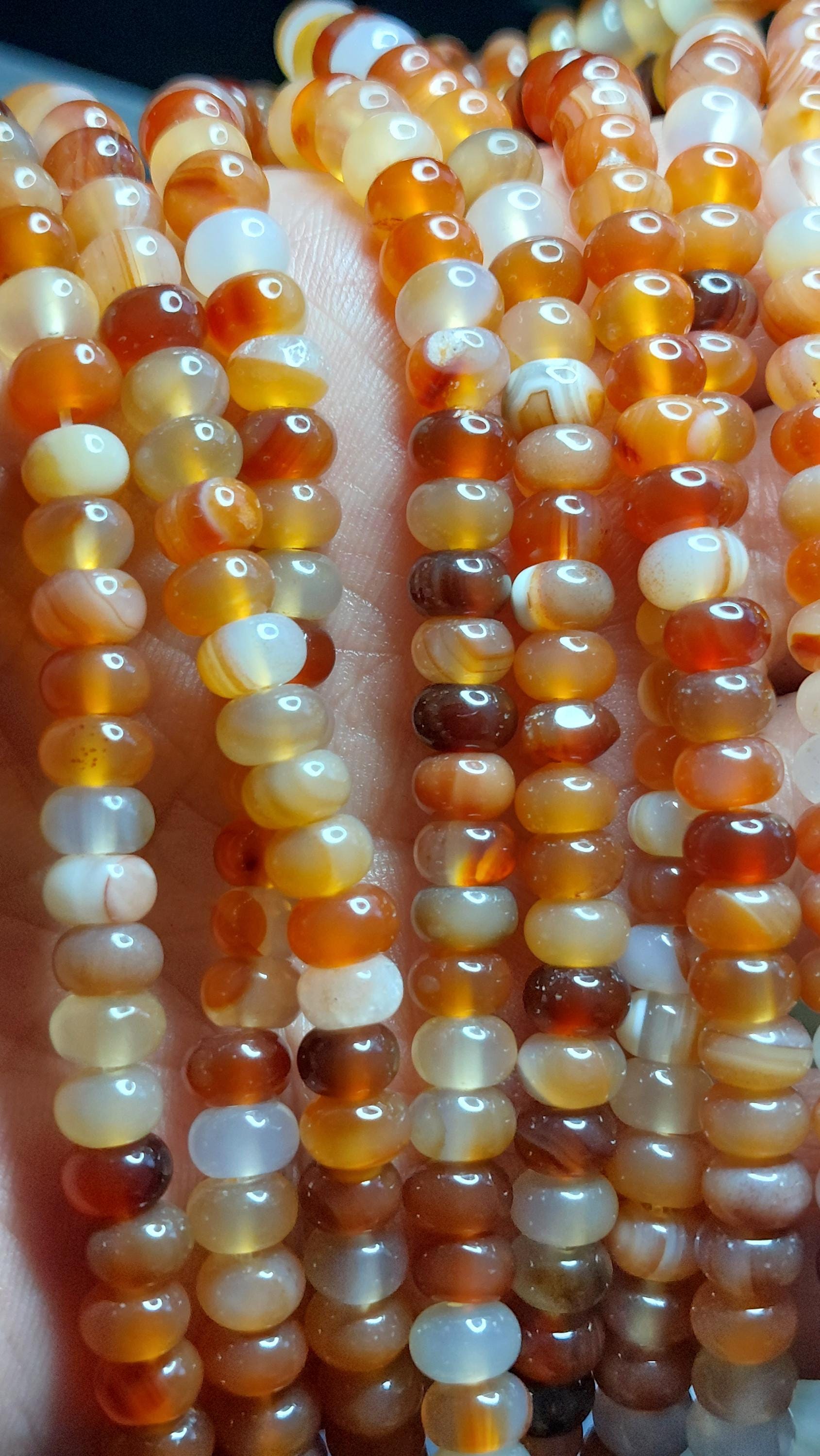 carnelian beads Rondelle 6x4mm