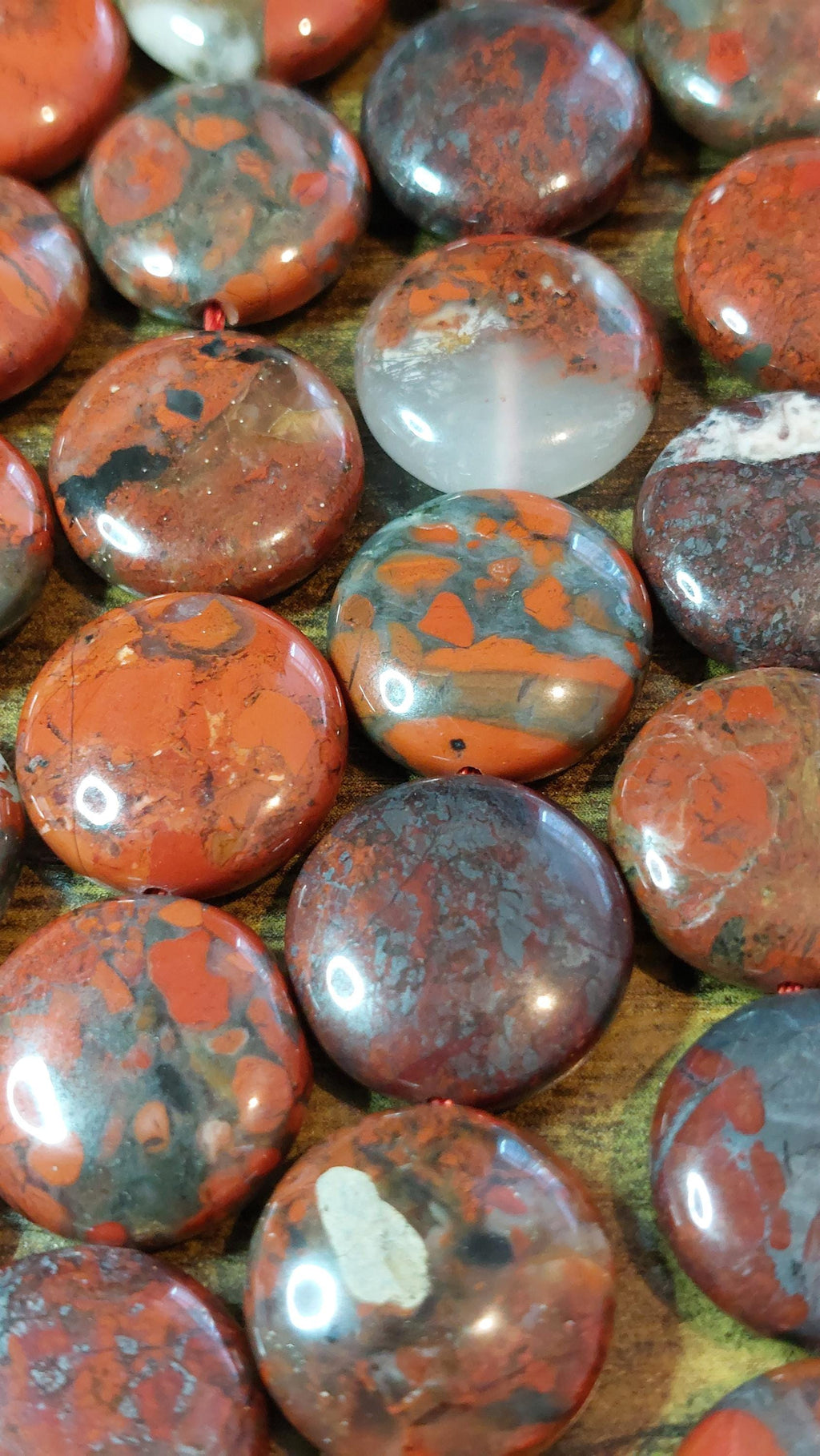 Brecciated Jasper beads 20mm set of 5 beads
