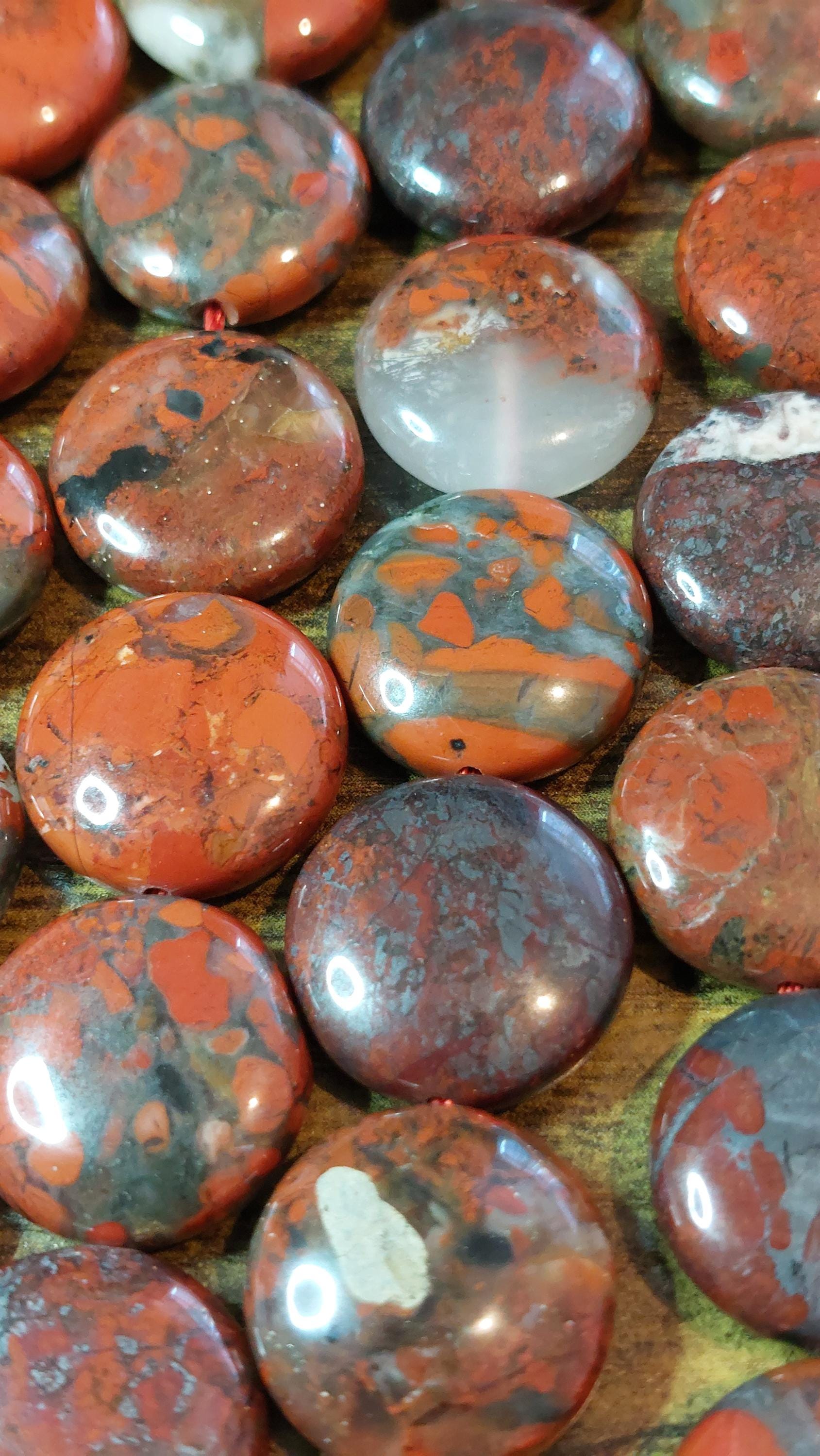 Brecciated Jasper beads 20mm set of 5 beads