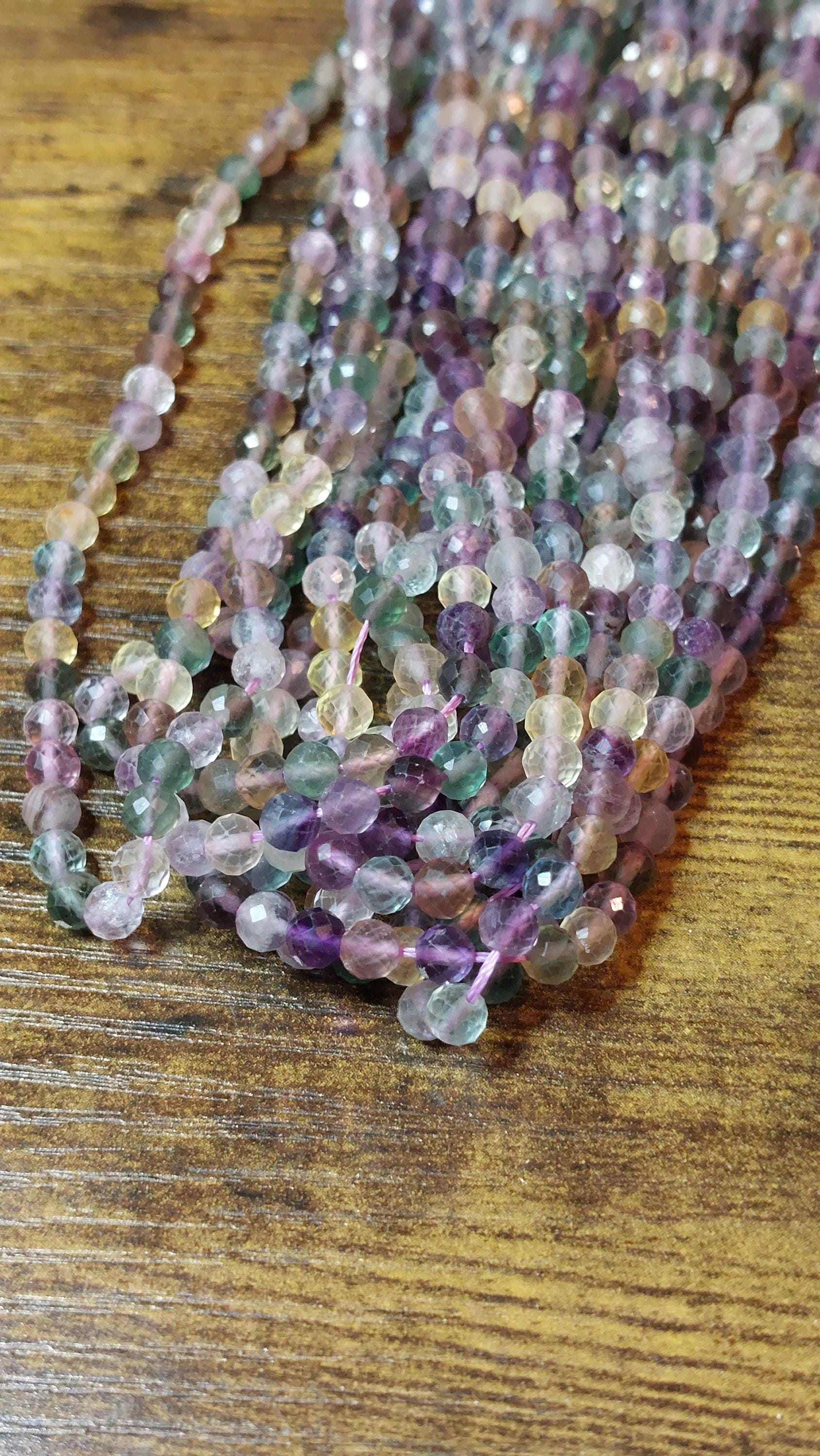Natural Colorful fluorite beads Faceted