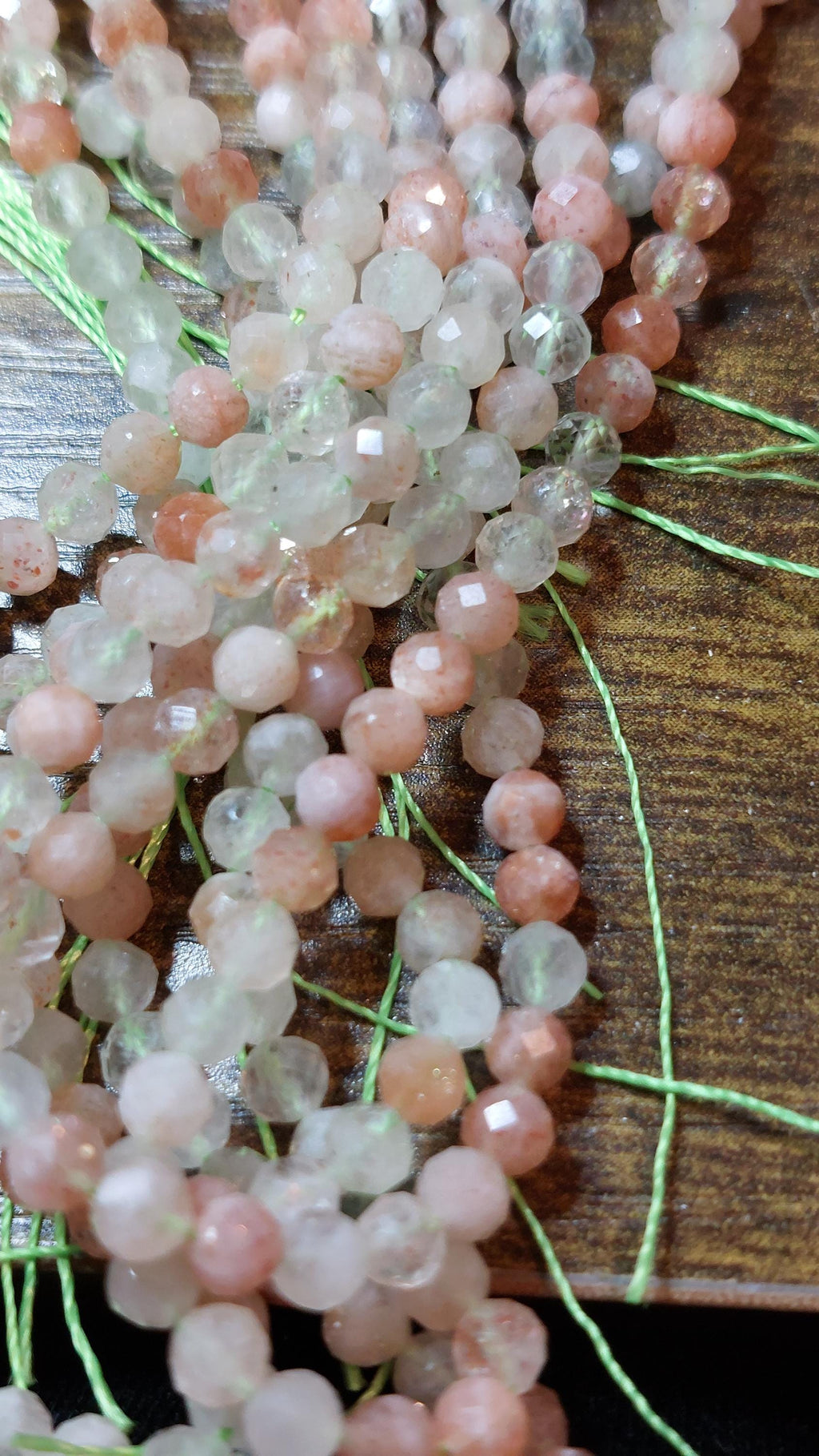 natural Arusha Sunstone Faceted Beads 4mm
