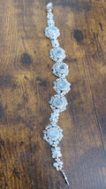 Aquamarine Beaded Bracelet: CZ & Miyuki Seed Bead Links