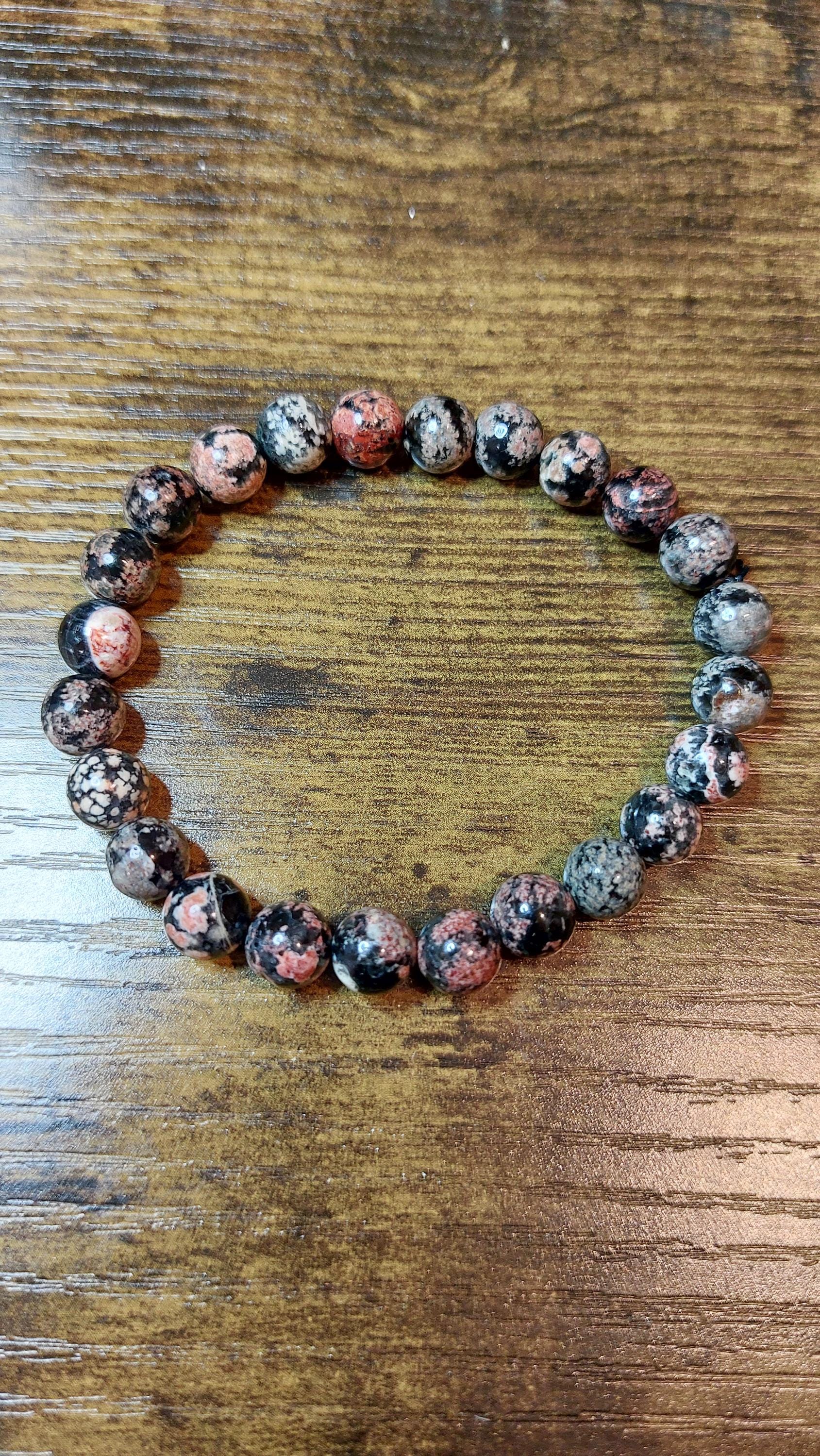 bracelet red snowflake obsidian