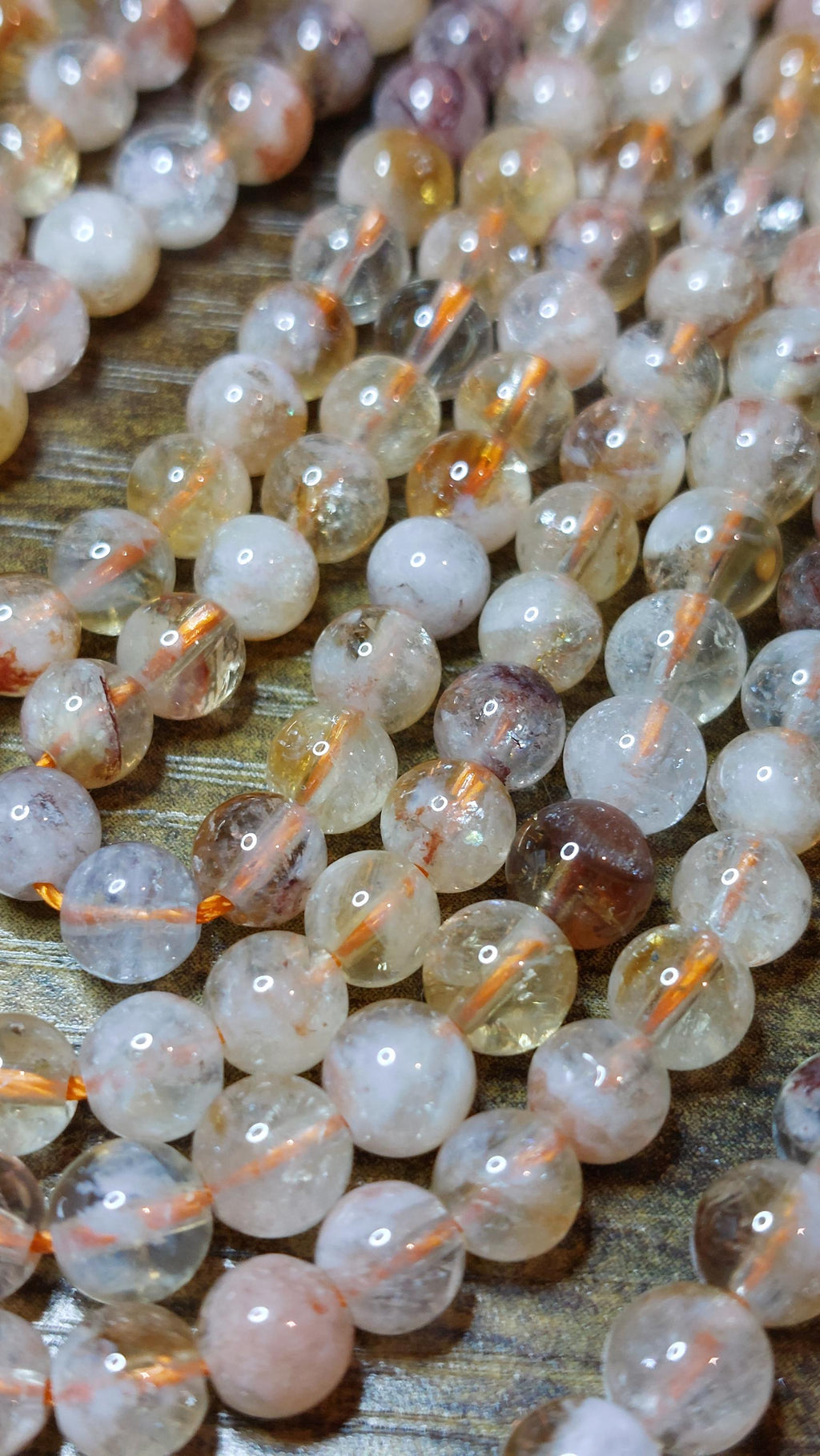 Natural citrine beads 6mm, 15" strand