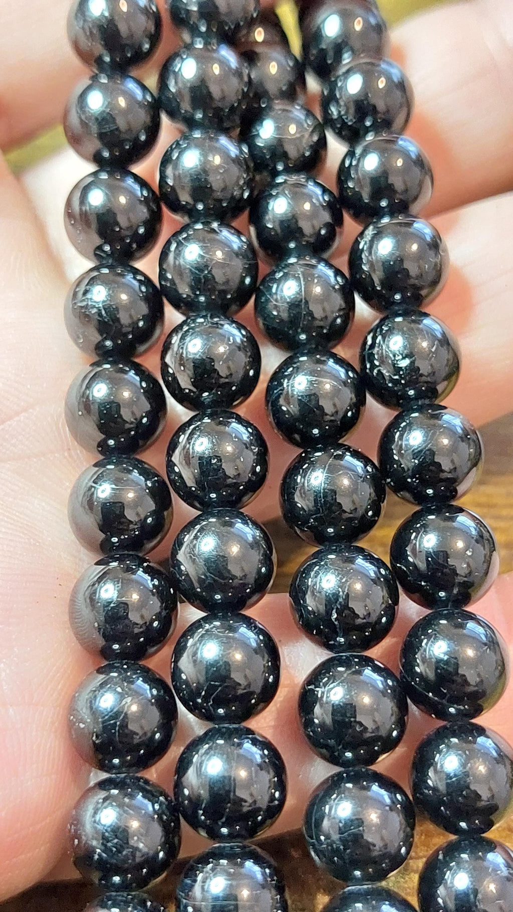 Black Tourmaline Beads 8mm