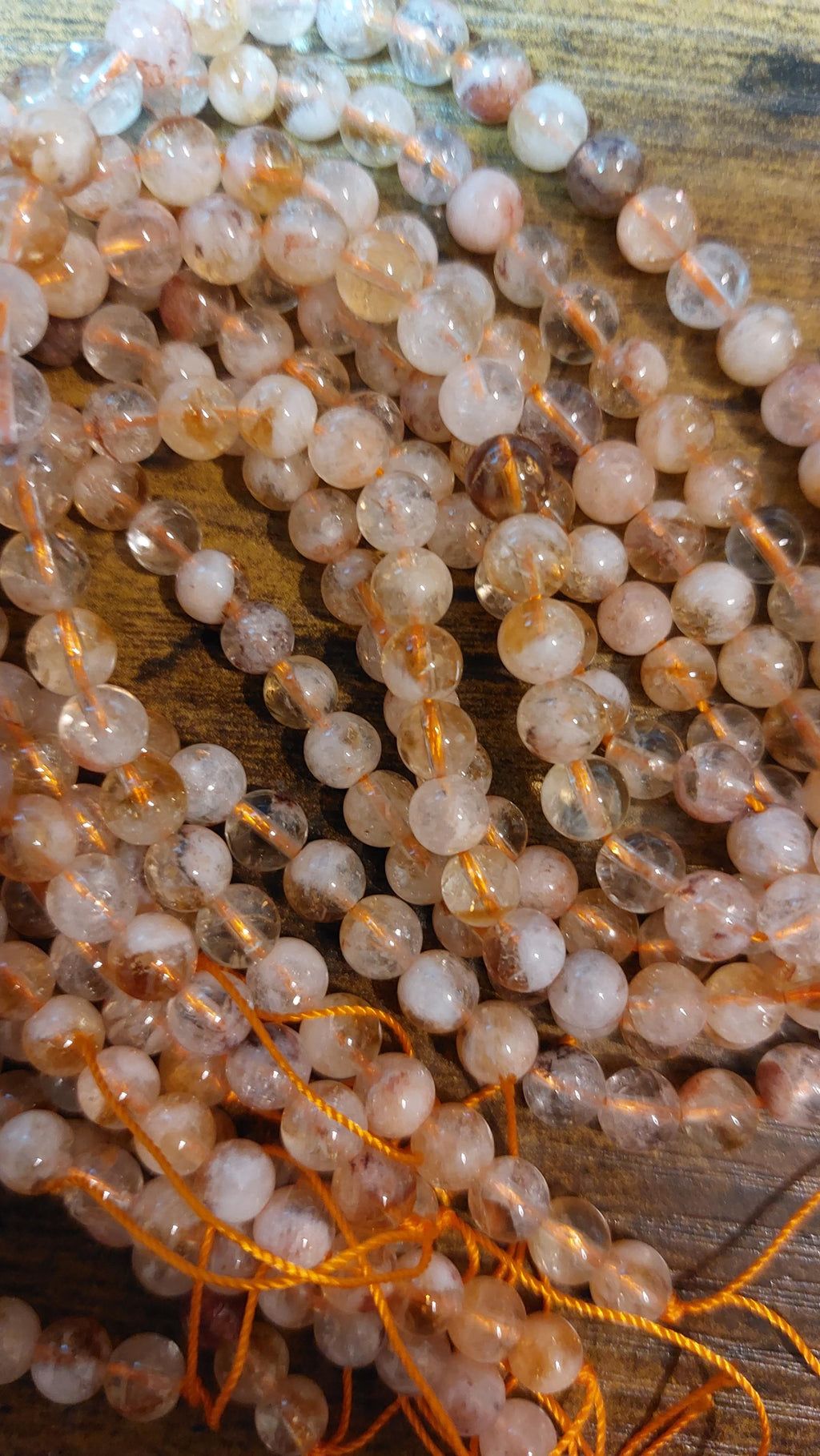 Natural citrine beads 6mm, 15" strand