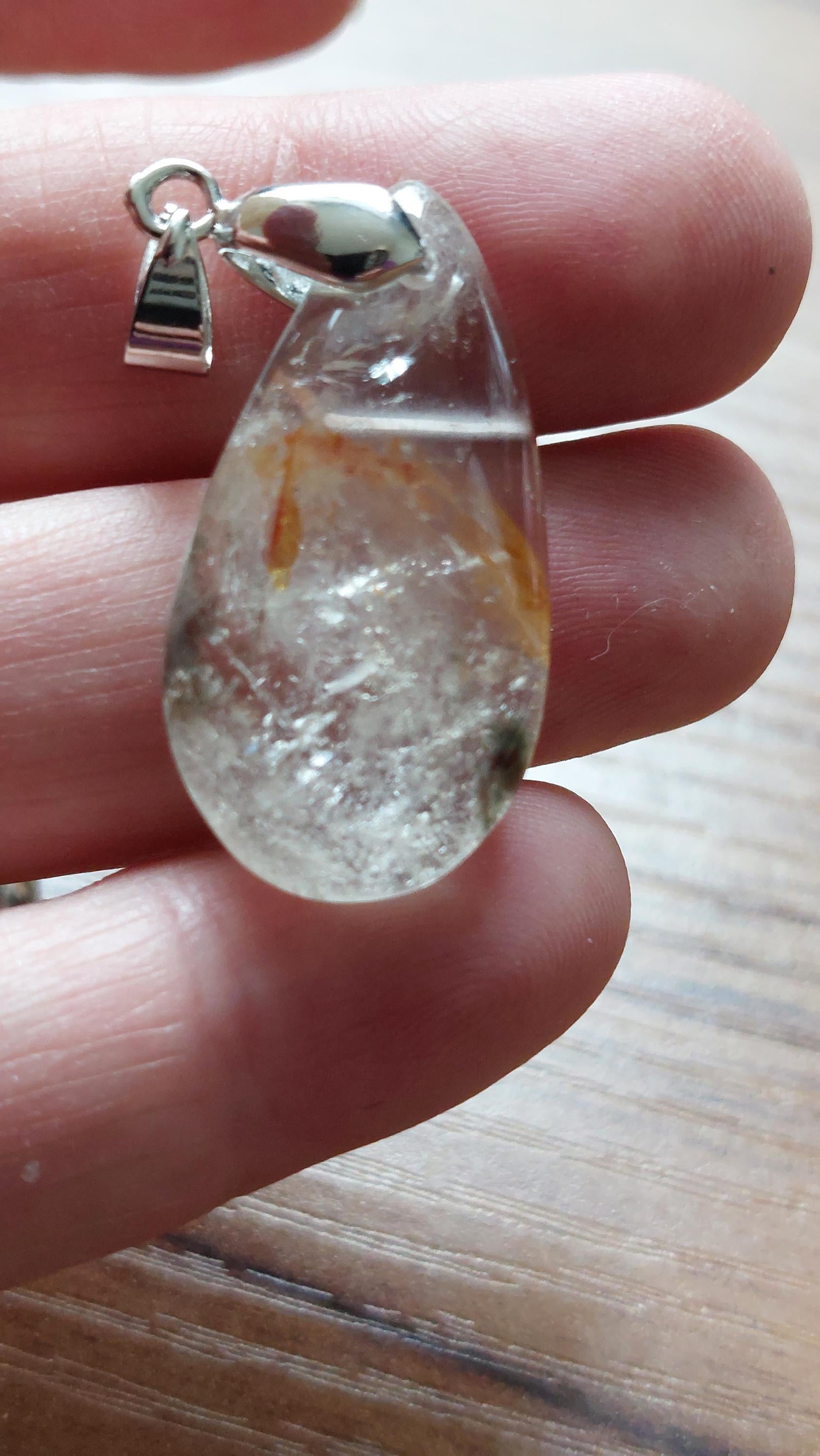 Natural Lodolite Quartz Pendants
