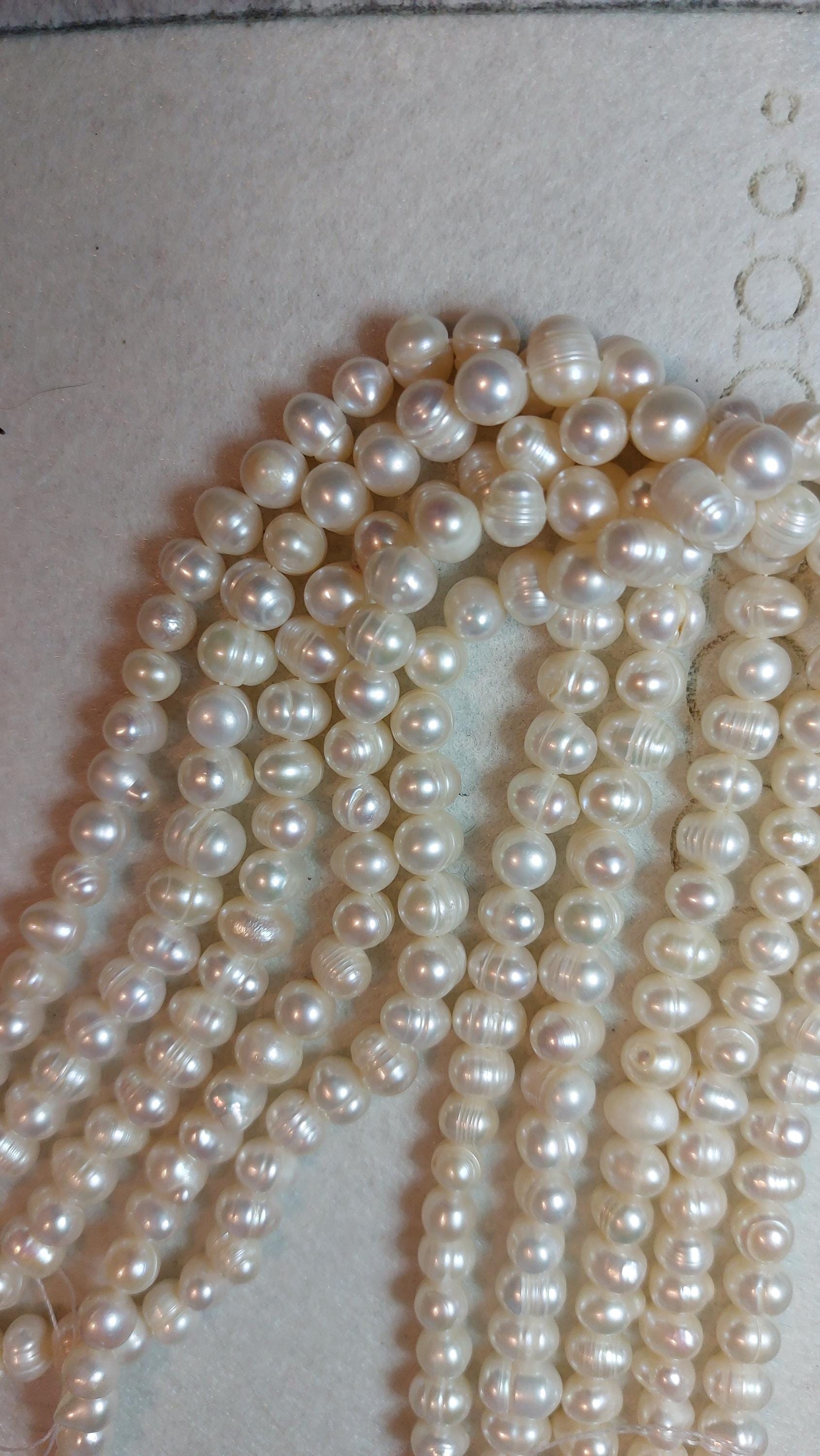 6-7mm natural fresh water pearls  beads, 14 inch strand