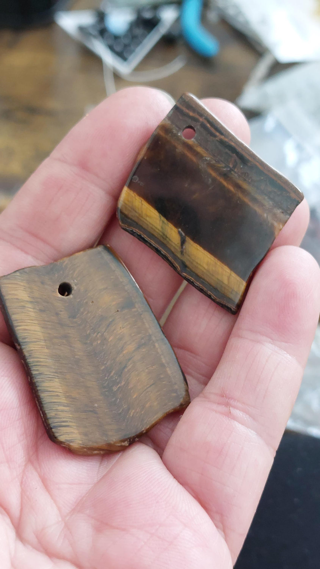 Natural Tiger Eye Irregular Pendant