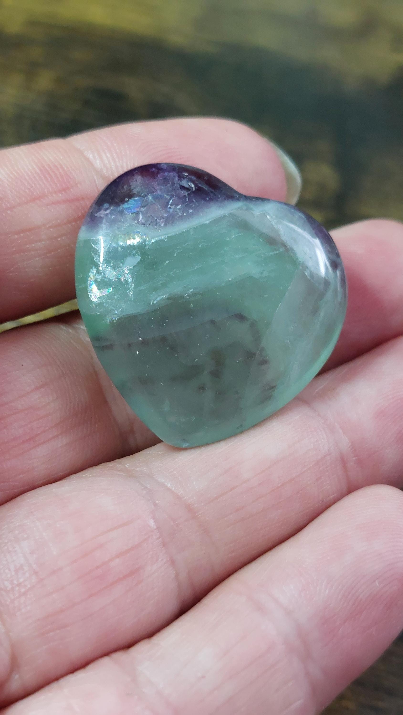 Natural Fluorite Palmstone 30mm