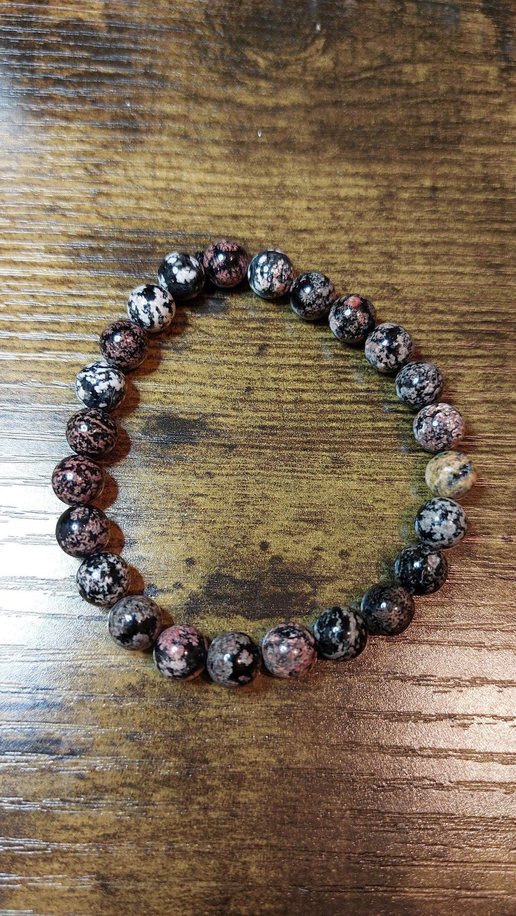 bracelet red snowflake obsidian
