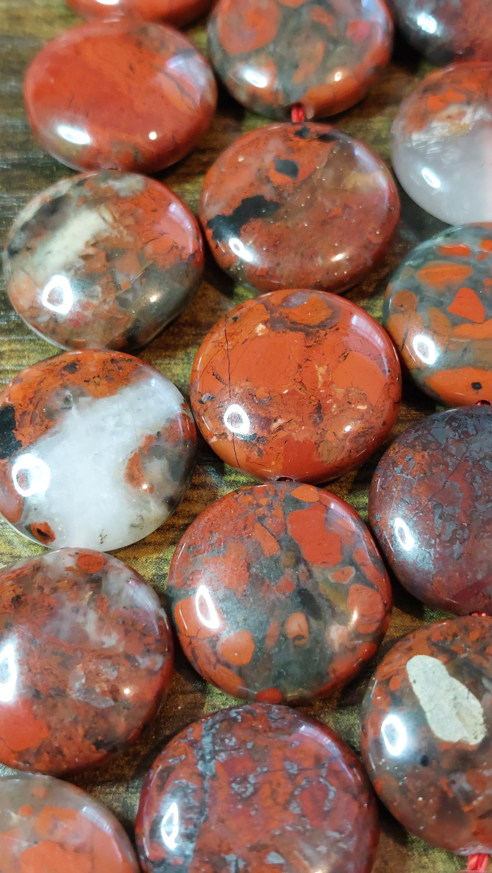 Brecciated Jasper beads 20mm set of 5 beads